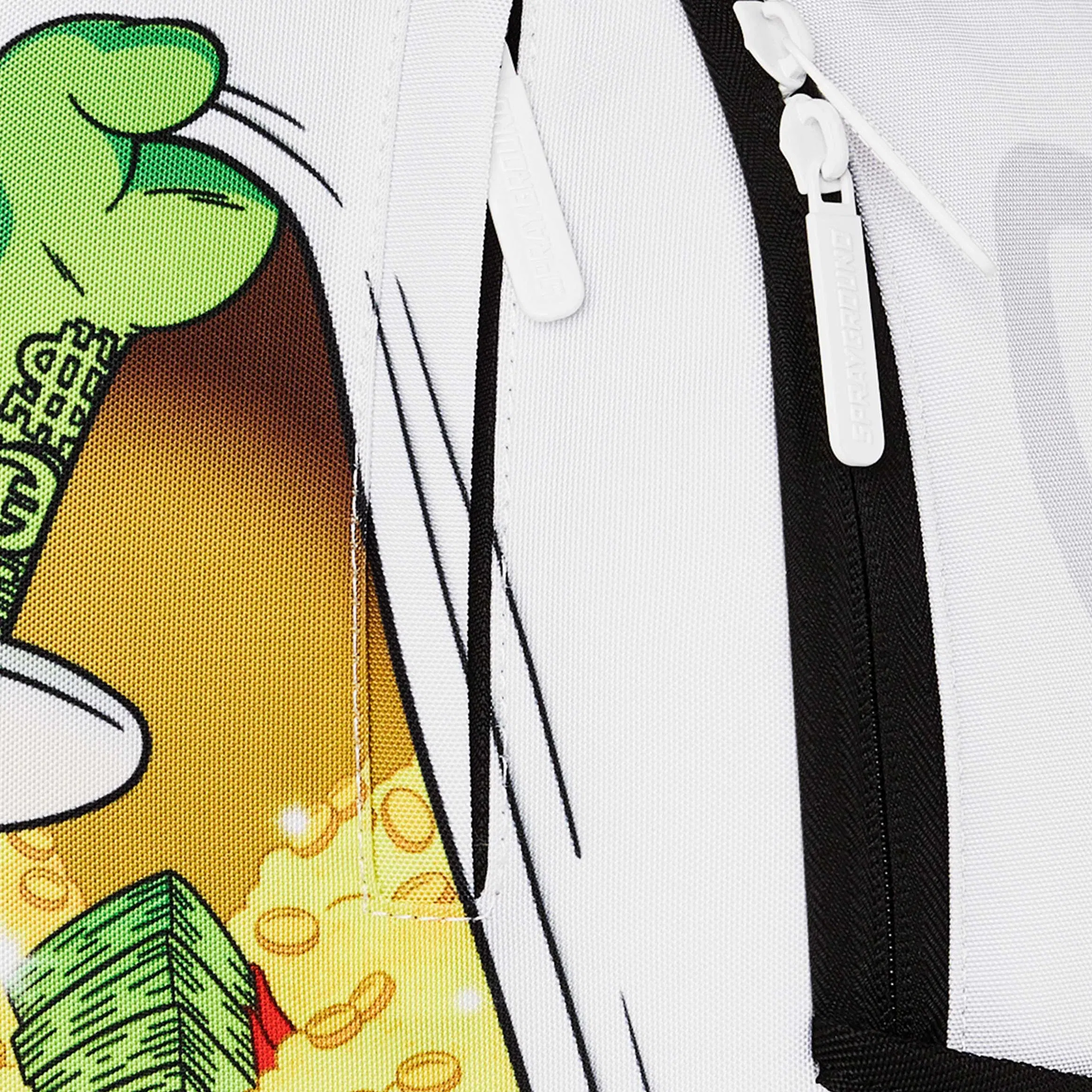 Sprayground Money Bear Stash Mens Backpack (White/Green)