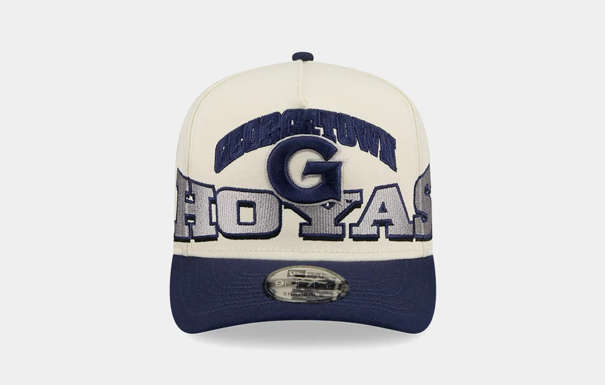 New Era Georgetown Hoyas Arched 950AF Snapback Mens Hat (White/Navy)