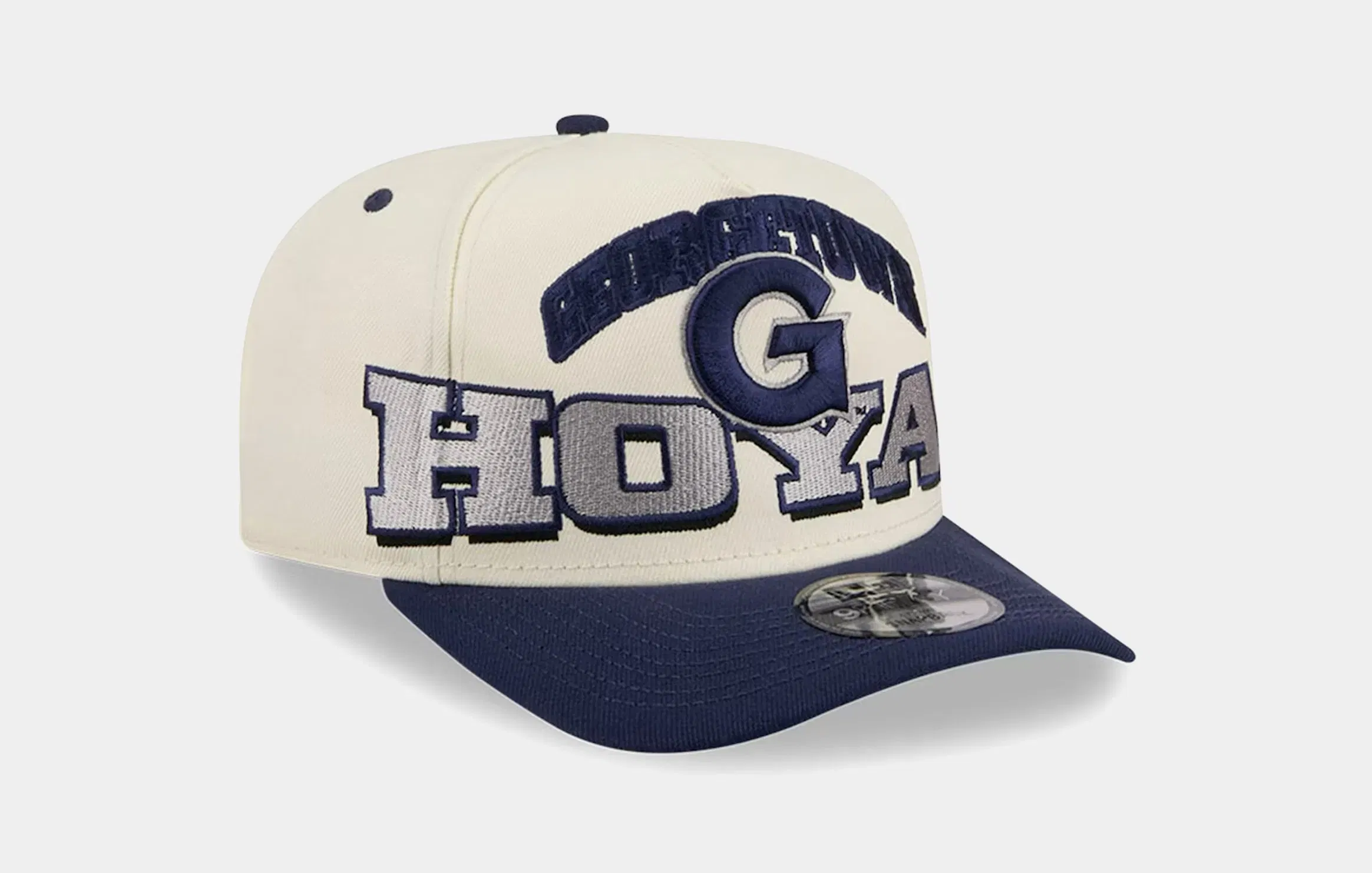 New Era Georgetown Hoyas Arched 950AF Snapback Mens Hat (White/Navy)