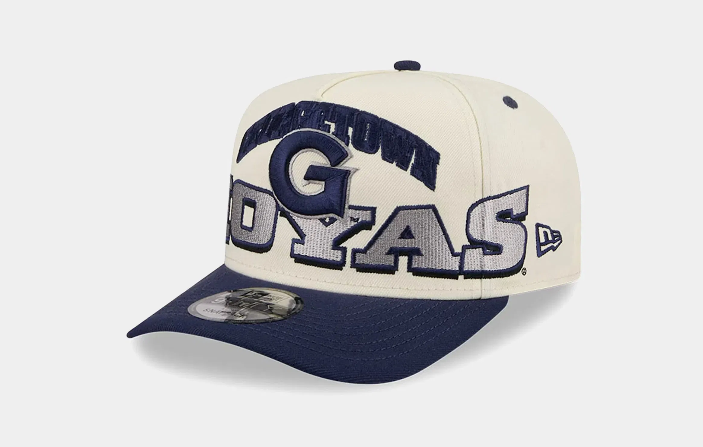 New Era Georgetown Hoyas Arched 950AF Snapback Mens Hat (White/Navy)