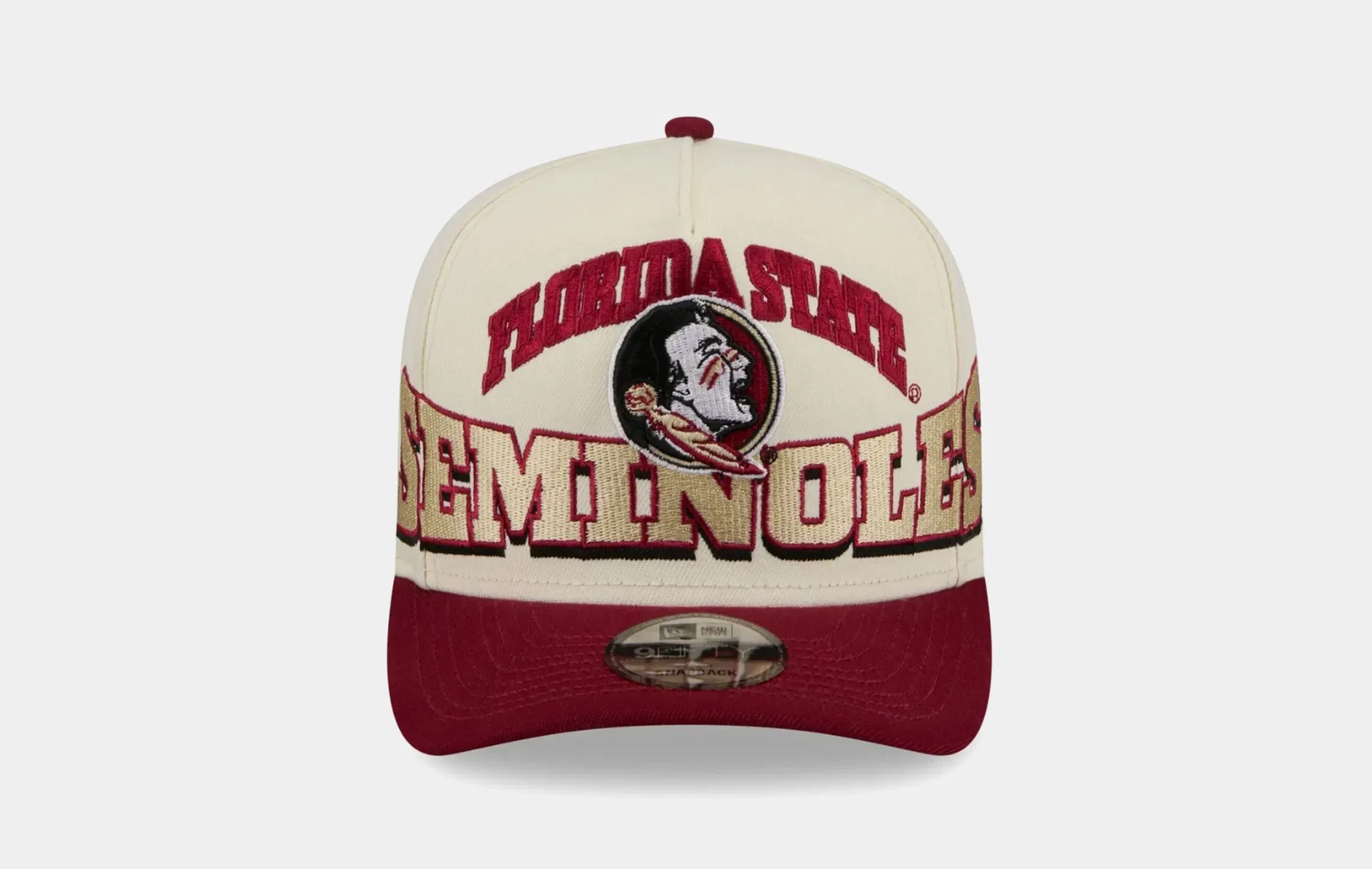 New Era Florida State Seminoles Arched 950AF Snapback Mens Hat (White/Red)