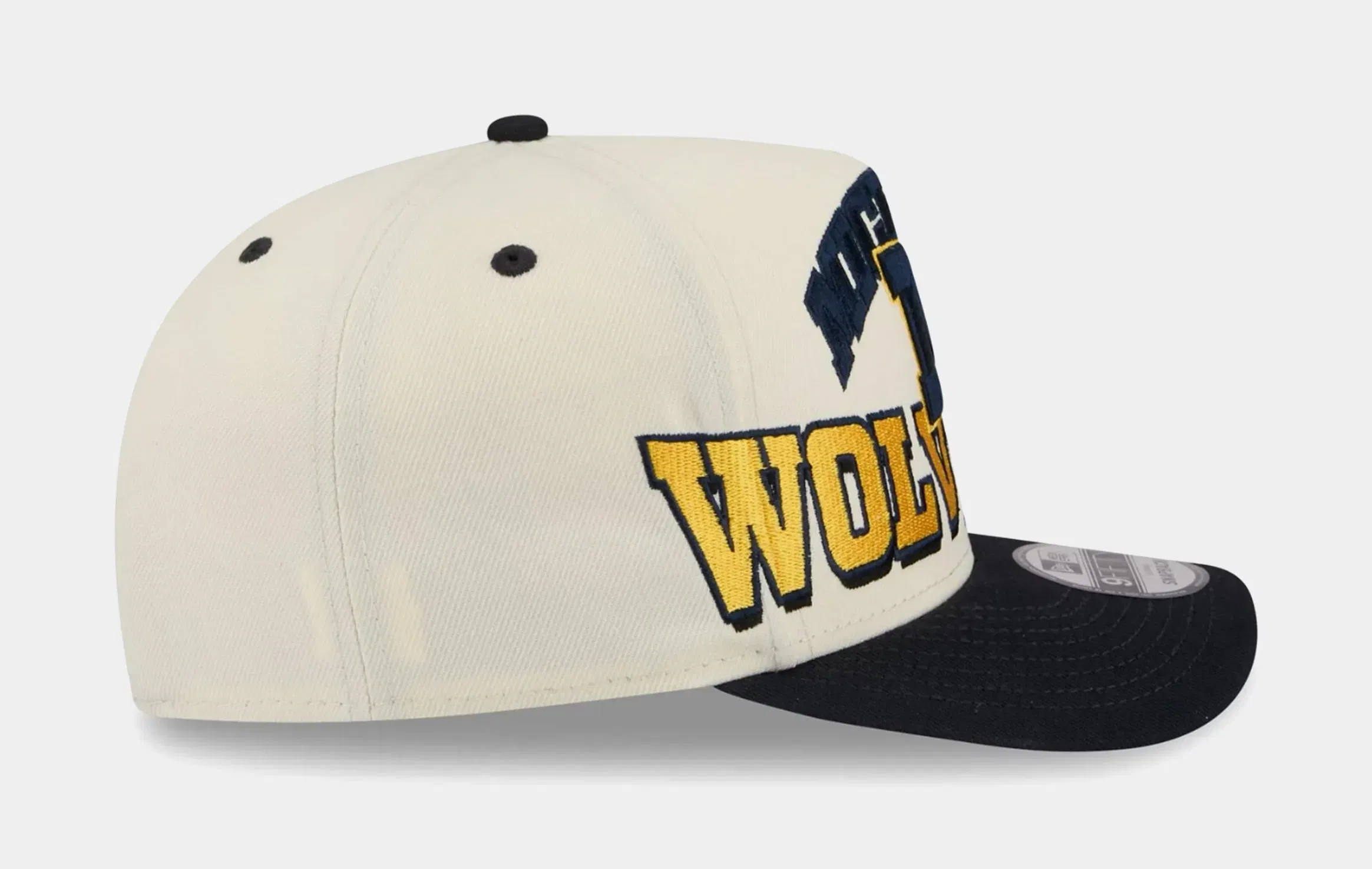 New Era Michigan Wolverines Arched 950AF Snapback Mens Hat (White/Navy)