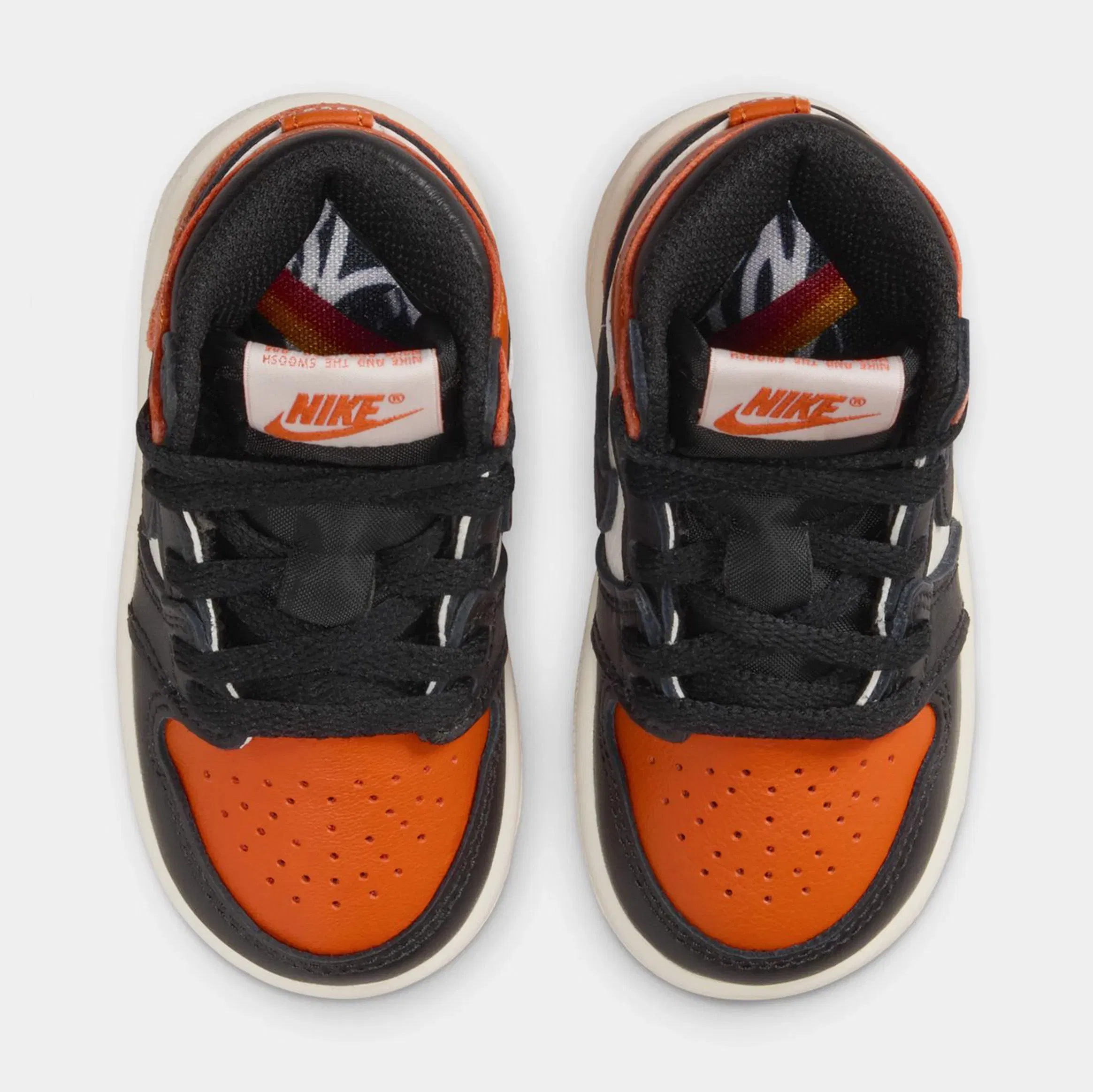Air Jordan 1 Retro High OG Shattered Backboard Infant Toddler Lifestyle Shoes (Black/Starfish/Sail)