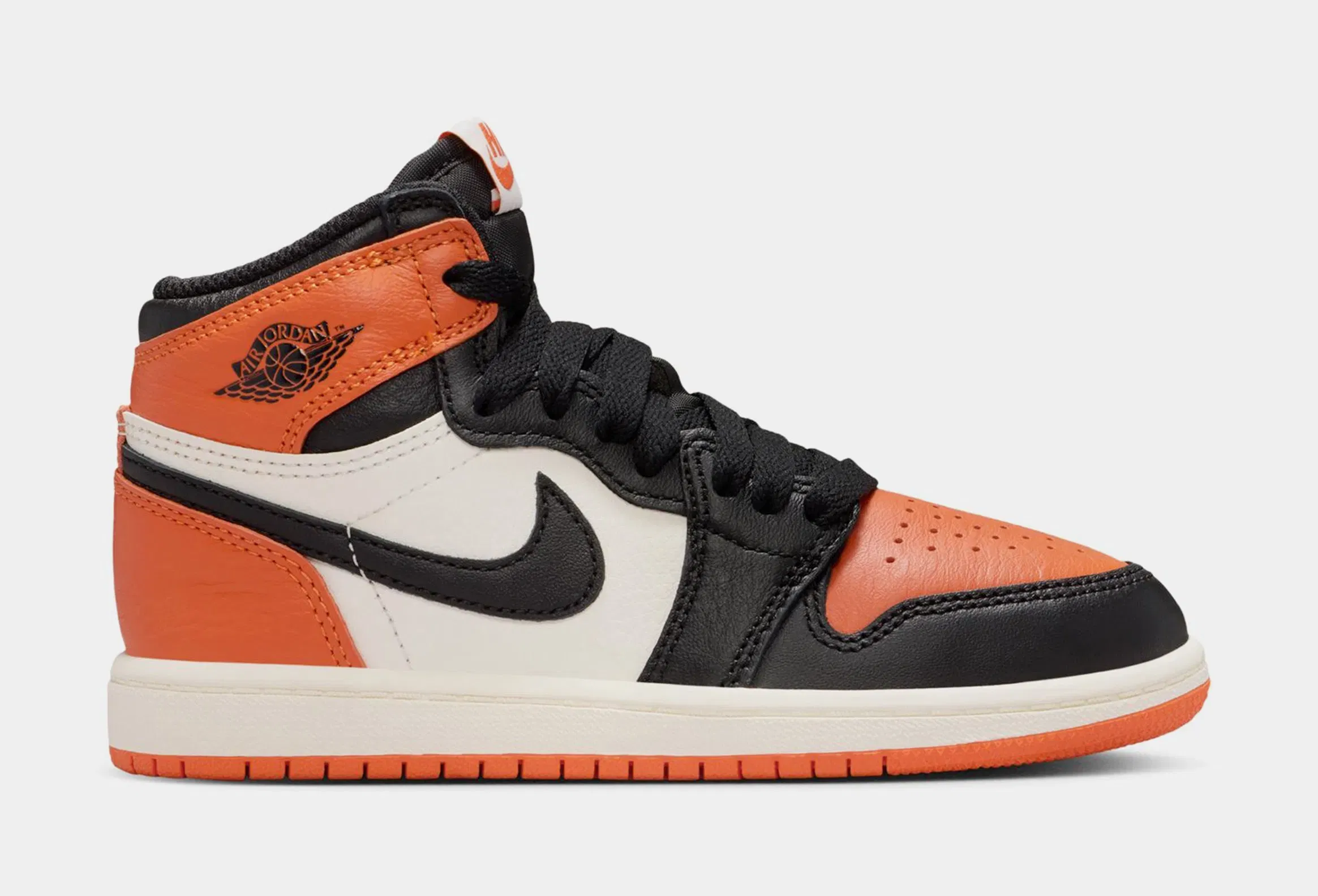 Air Jordan 1 Retro High OG Shattered Backboard Preschool Lifestyle Shoes (Black/Starfish/Sail)