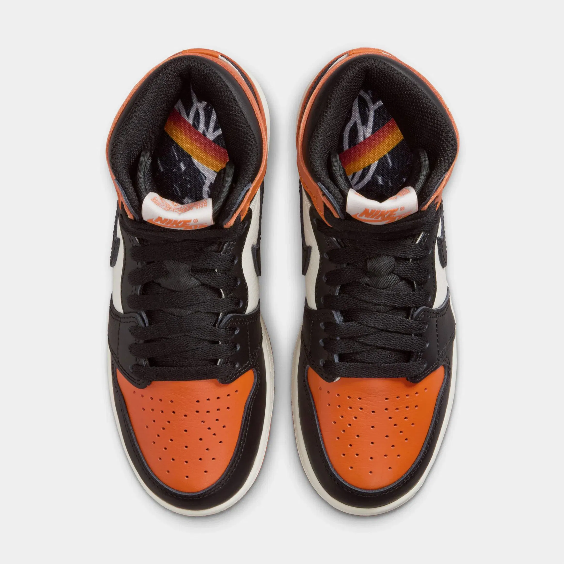 Air Jordan 1 Retro High OG Shattered Backboard Grade School Lifestyle Shoes (Black/Starfish/Sail)