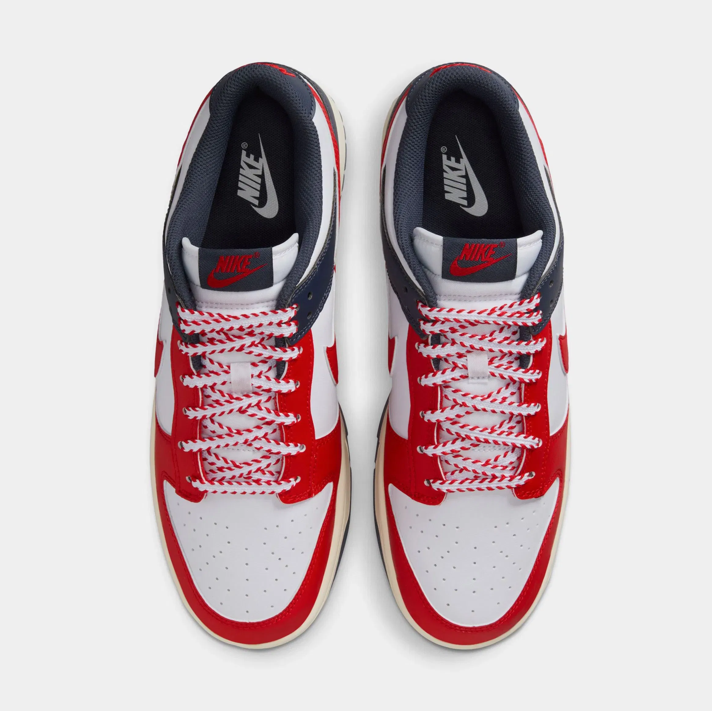Nike Dunk Low Mens Lifestyle Shoes (White/Thunder Blue/Coconut Milk/University Red)