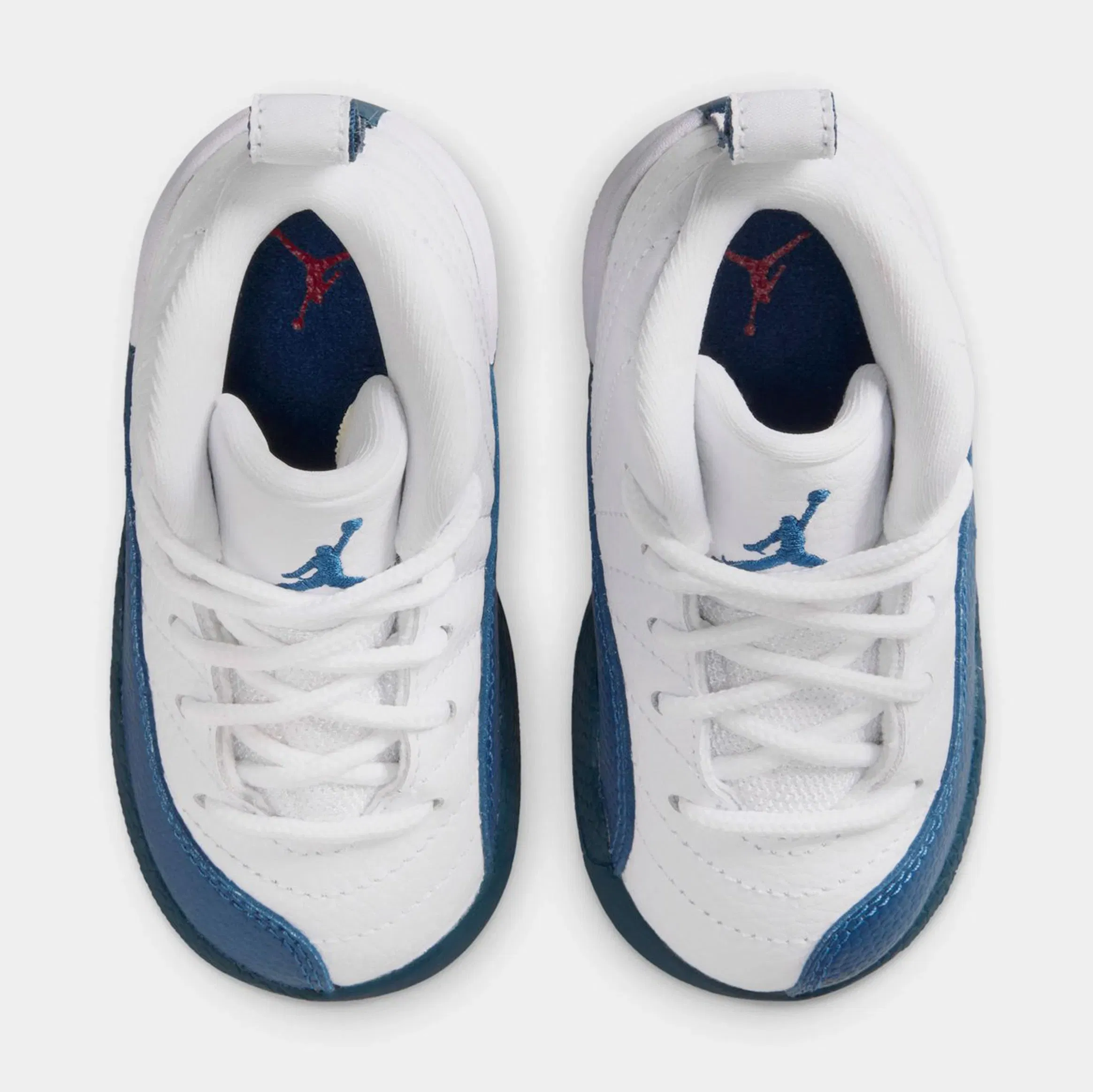 Air Jordan 12 Retro French Blue Infant Toddler Lifestyle Shoes (White/French Blue/Metallic Silver)