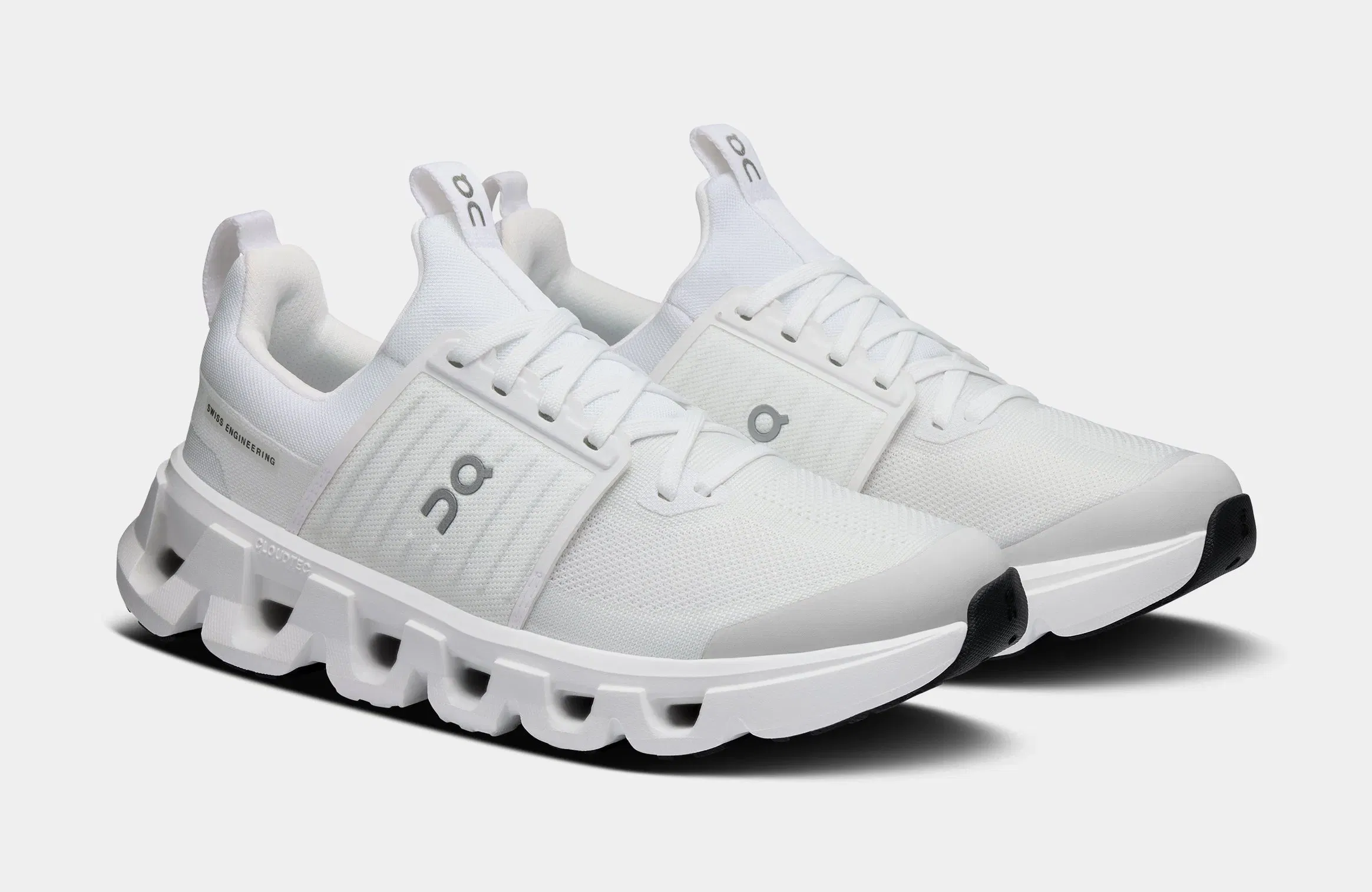 On Running Cloudswift Grade School Running Shoes (White)
