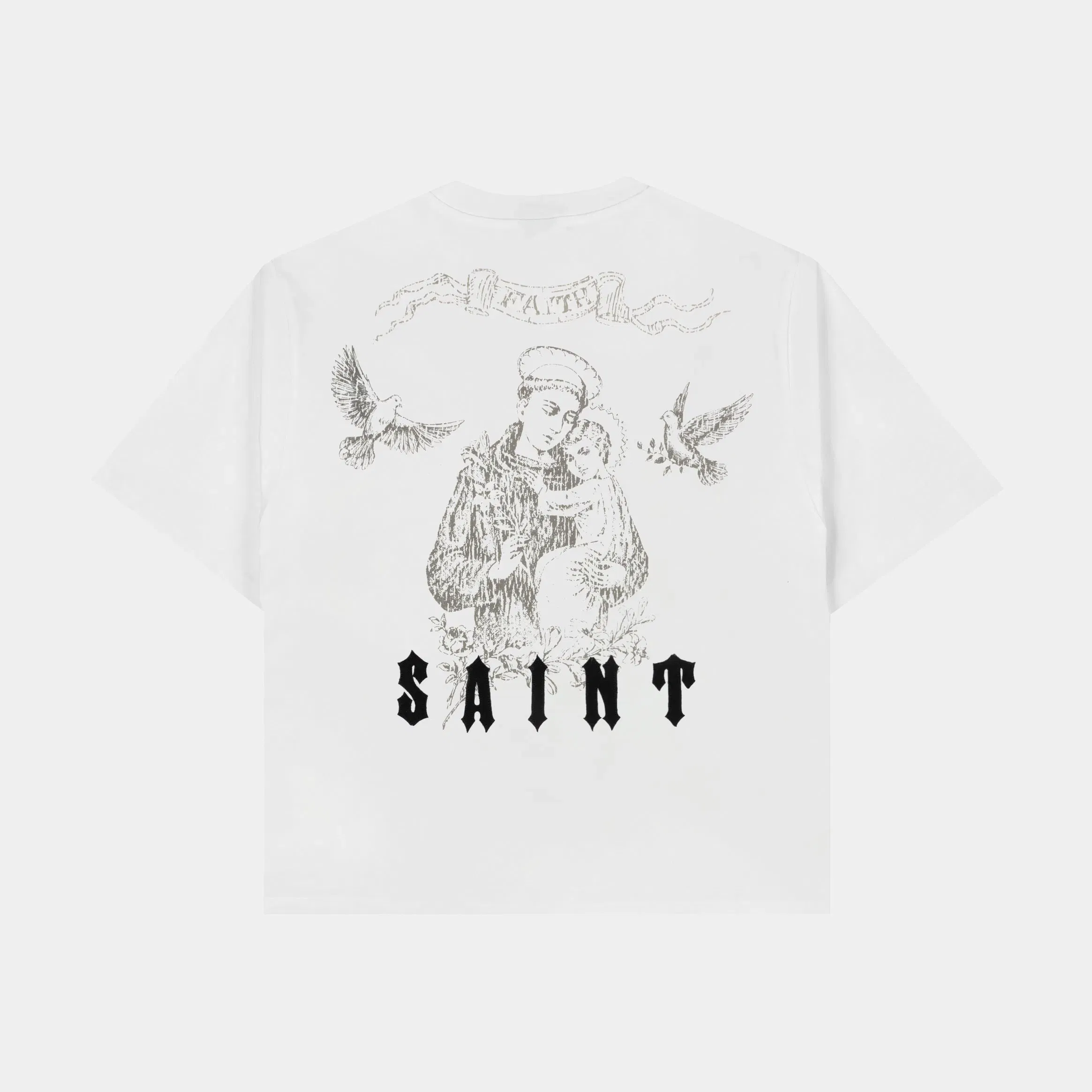 CTHDRL Saint and Crosses Mens Short Sleeve Shirt (White/Black)