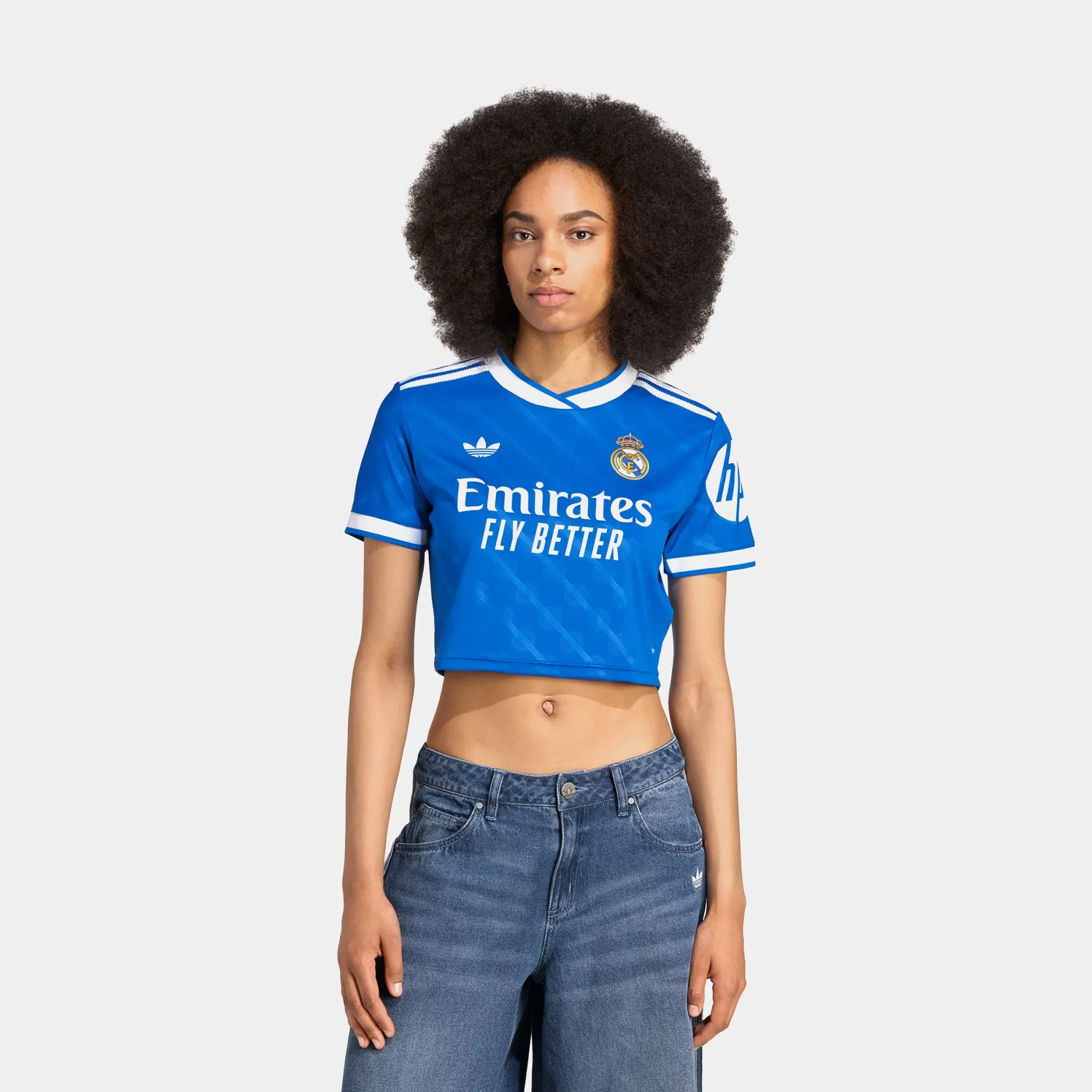 adidas Real Madrid Cropped Womens Jersey (Blue Bird)