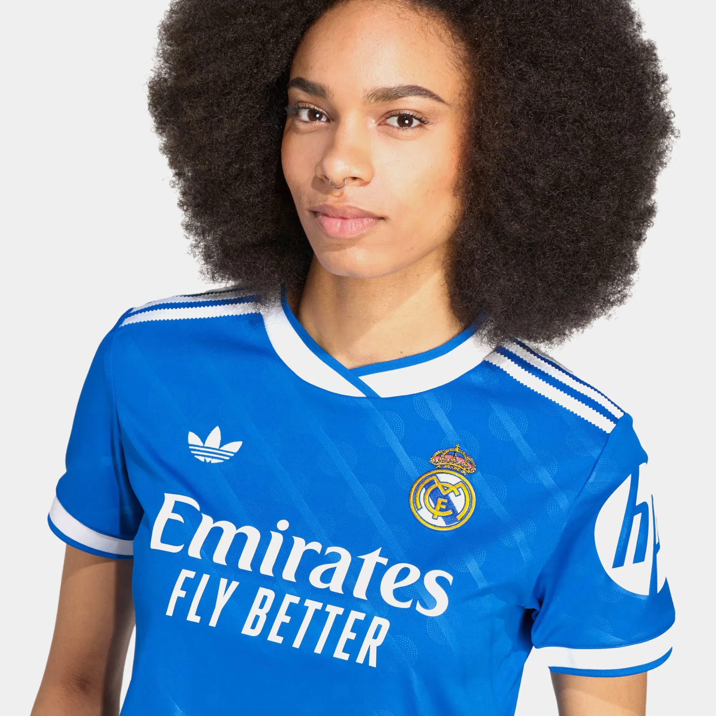 adidas Real Madrid Cropped Womens Jersey (Blue Bird)
