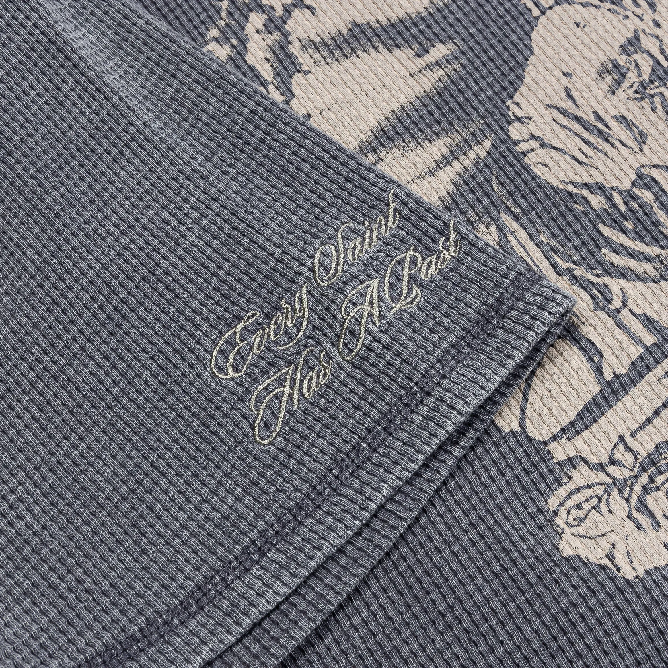 CTHDRL Keep The Faith Thermal Mens Short Sleeve Shirt (Grey/Beige)