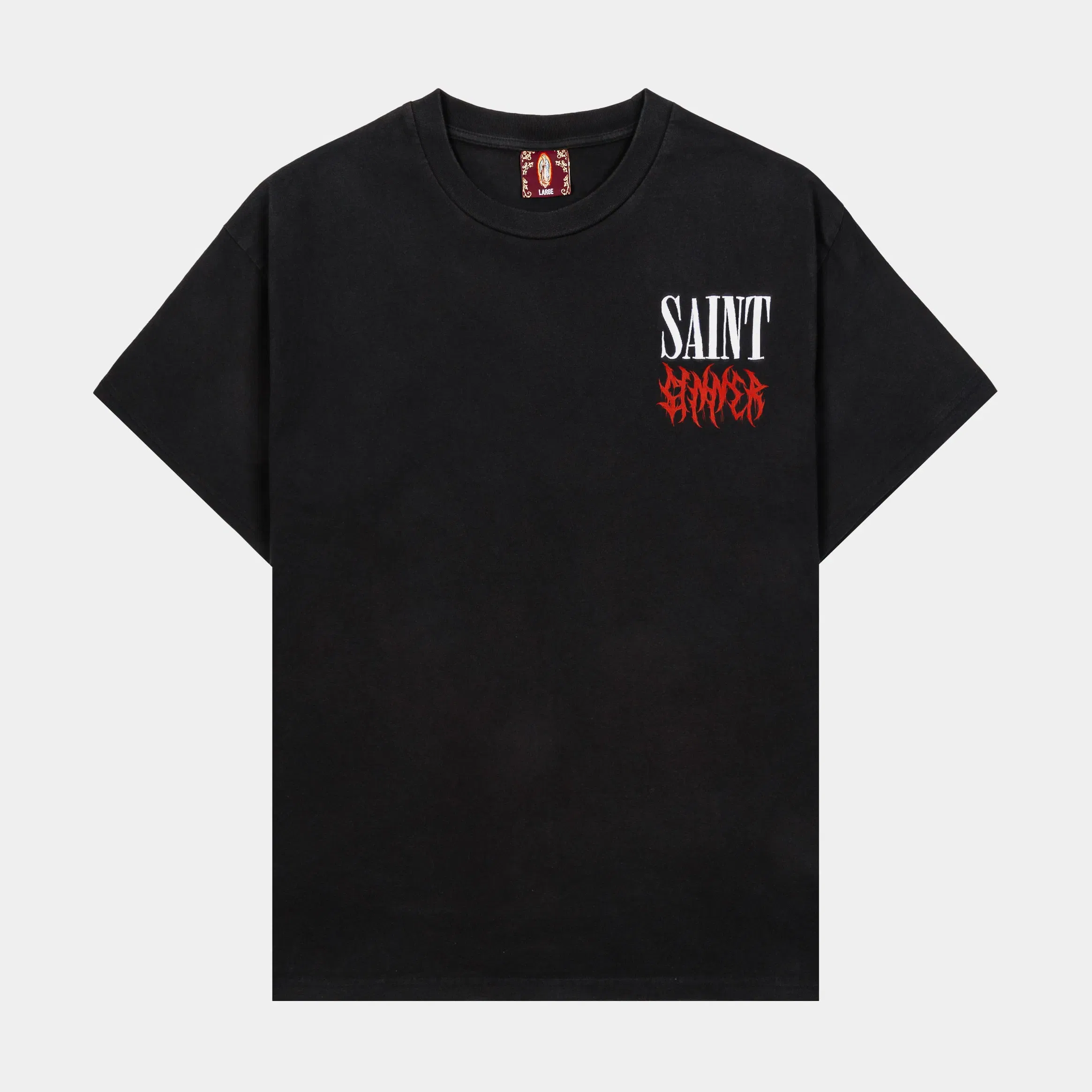 CTHDRL Saint Sinner Mens Short Sleeve Shirt (Grey/Black)