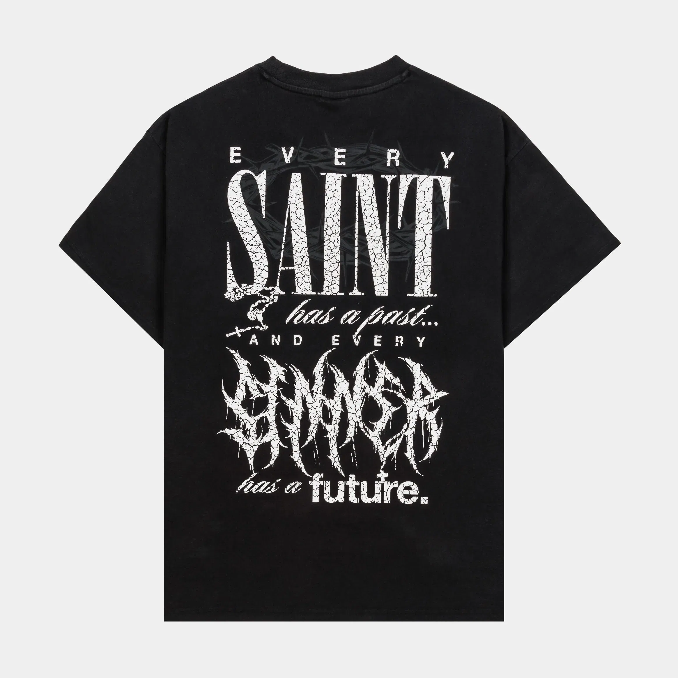 CTHDRL Saint Sinner Mens Short Sleeve Shirt (Grey/Black)