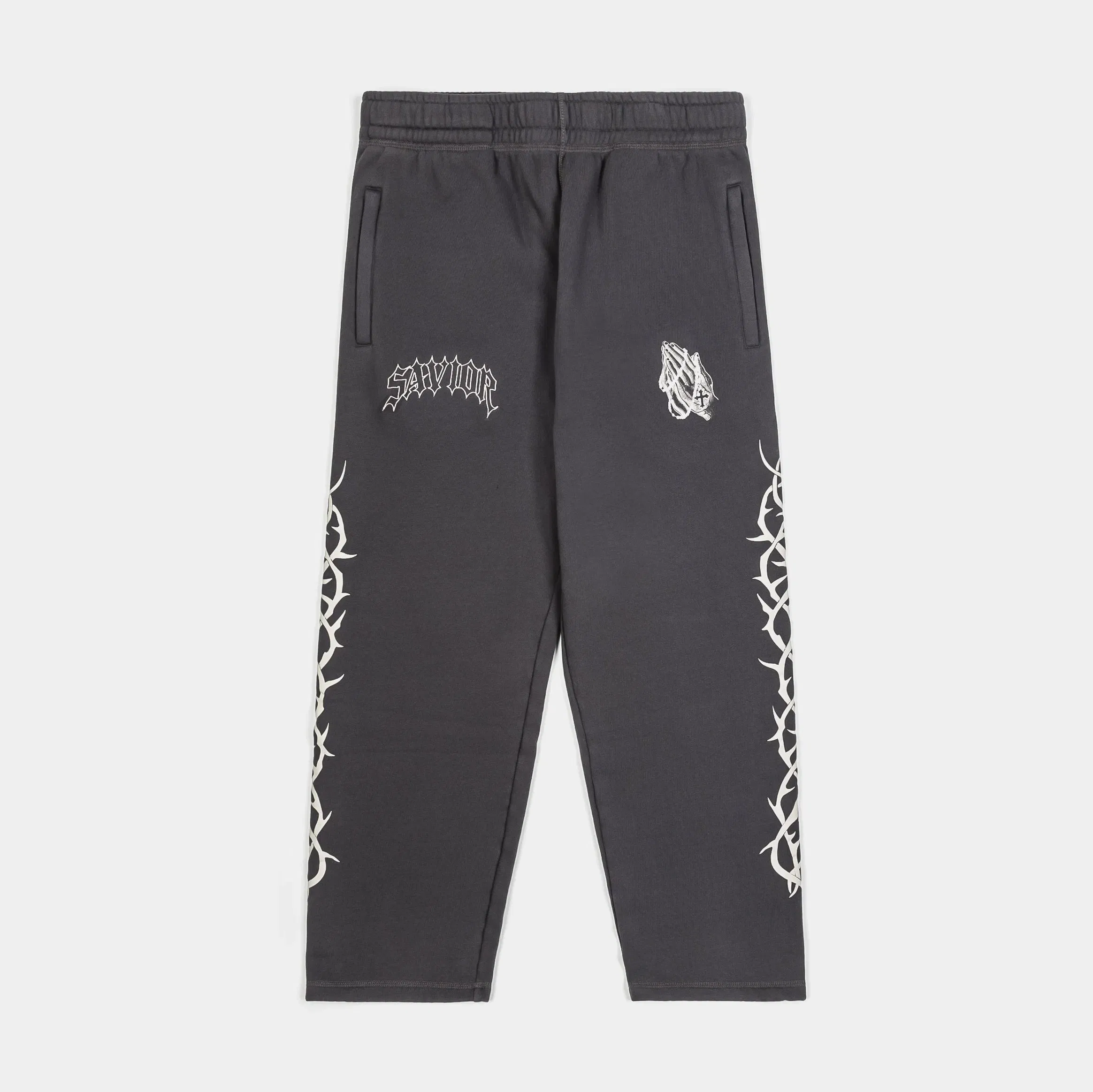 CTHDRL Prayer Washed Fleece Mens Sweatpants (Grey/Beige)