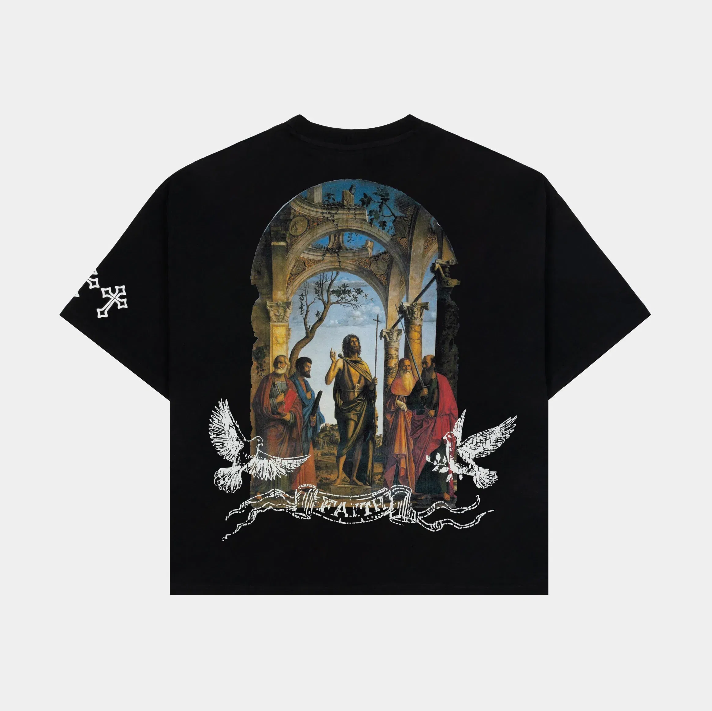CTHDRL The Faith Mens Short Sleeve Shirt (Black/White)