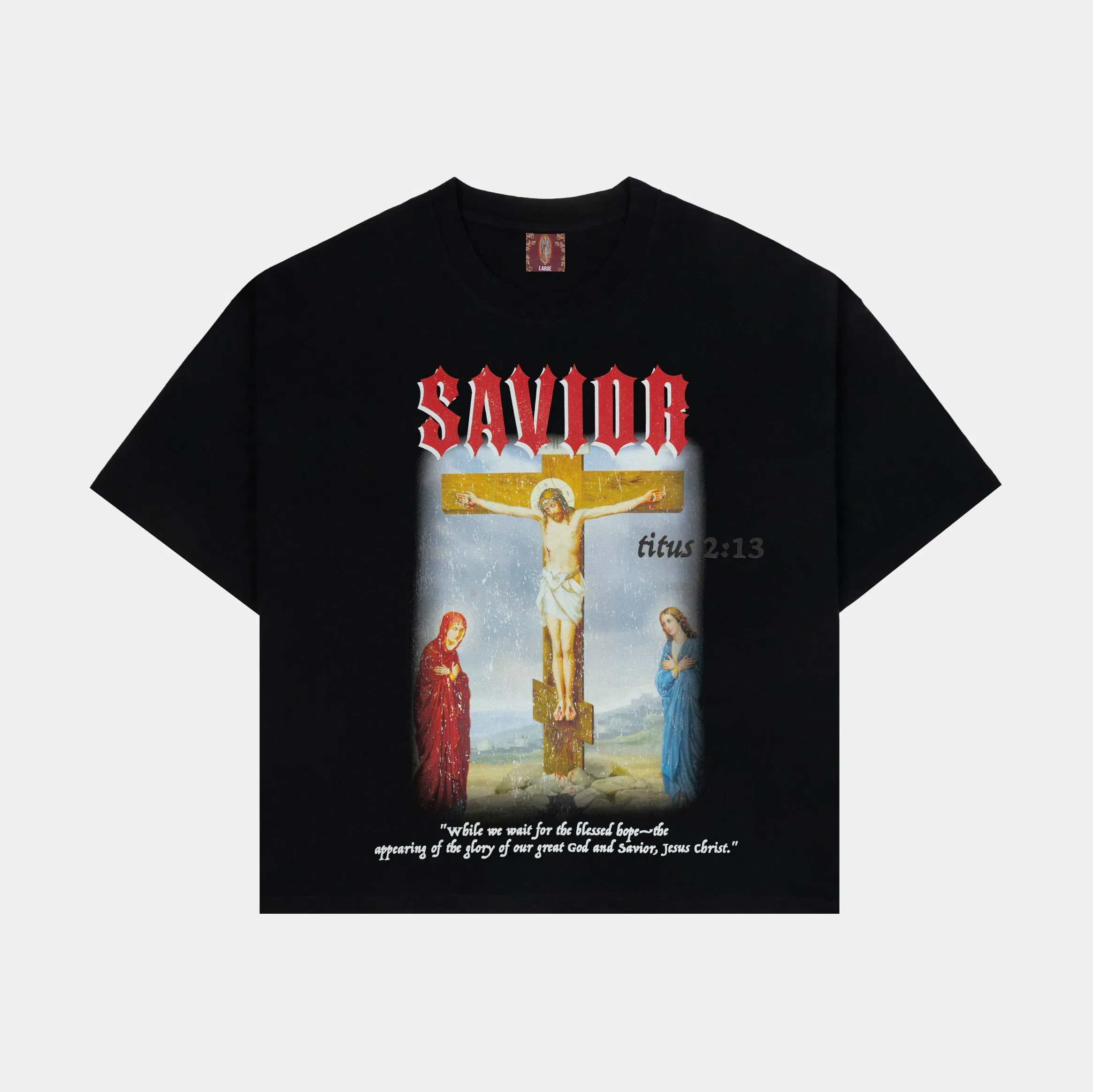 CTHDRL The Savior Mens Short Sleeve Shirt (Black/Red)