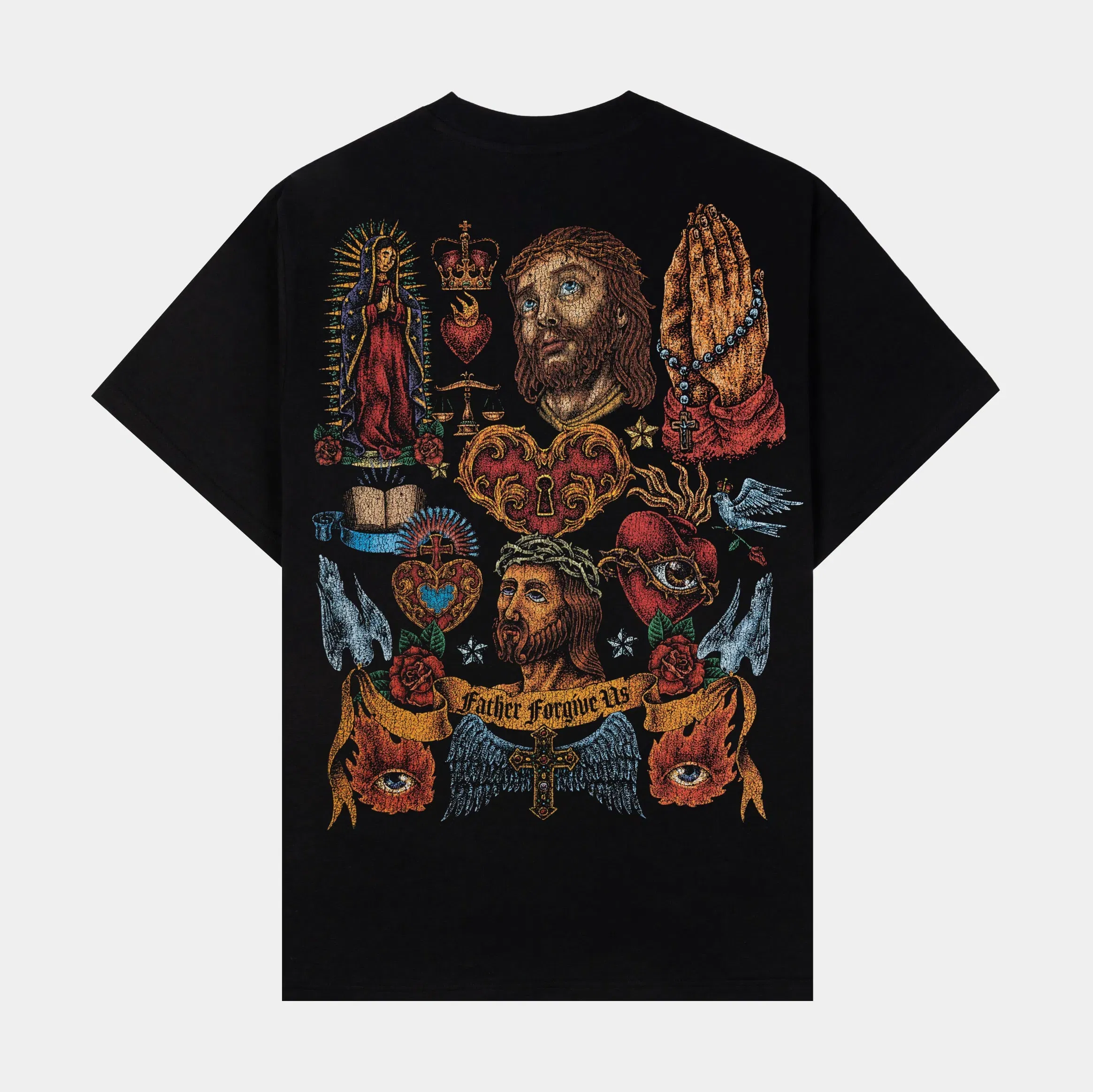CTHDRL Forgive Me Mens Short Sleeve Shirt (Black/Red)