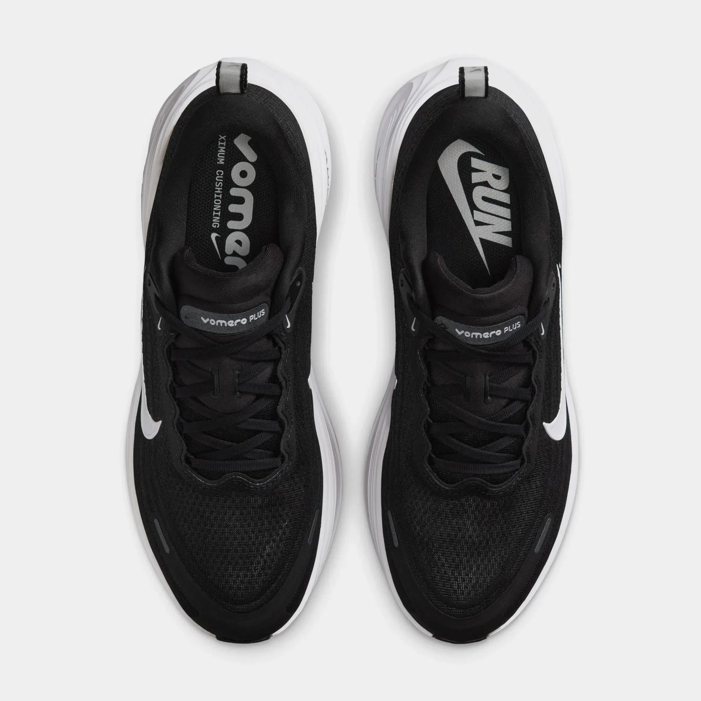 Nike Vomero Plus Mens Running Shoes (Black/White/Anthracite/Light Smoke Grey/Metallic Silver)
