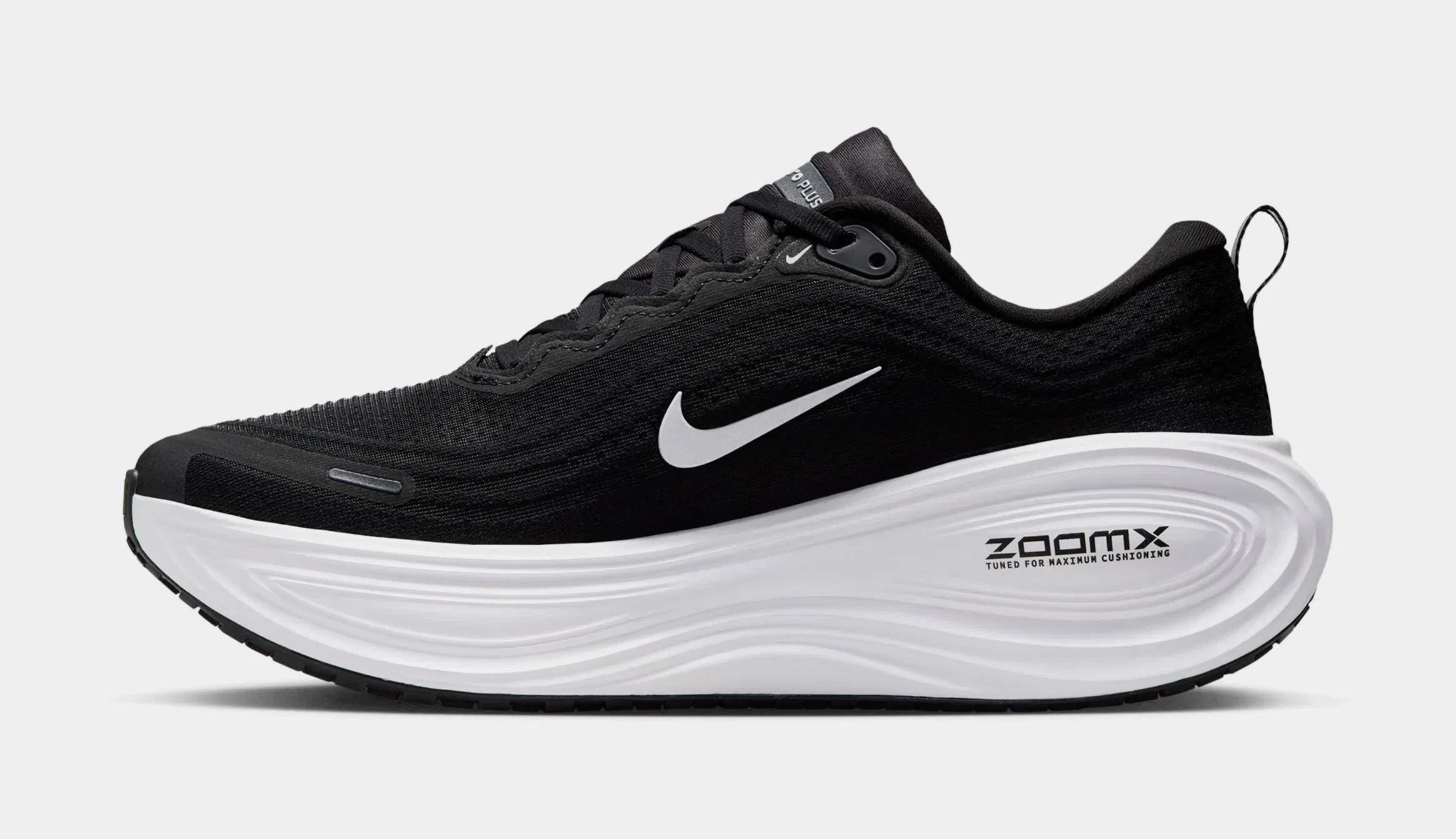 Nike Vomero Plus Mens Running Shoes (Black/White/Anthracite/Light Smoke Grey/Metallic Silver)