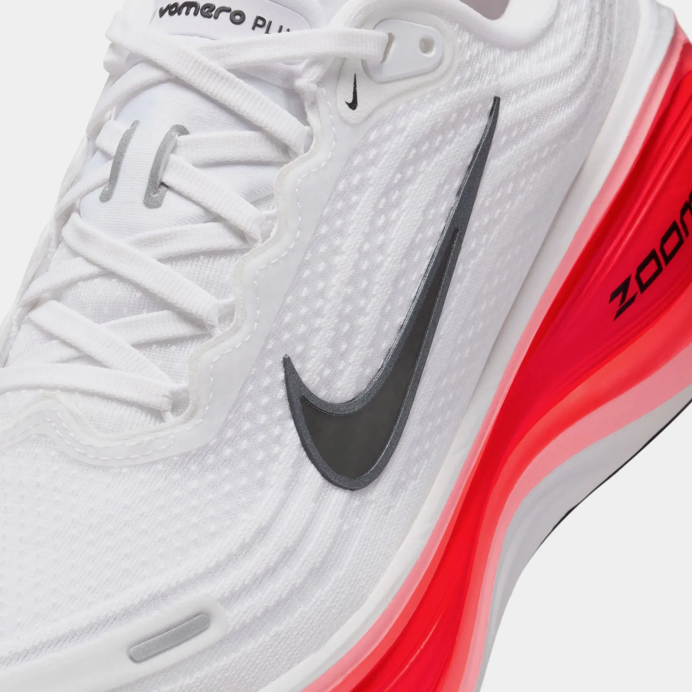 Nike Vomero Plus Mens Running Shoes (White/Black/Bright Crimson)