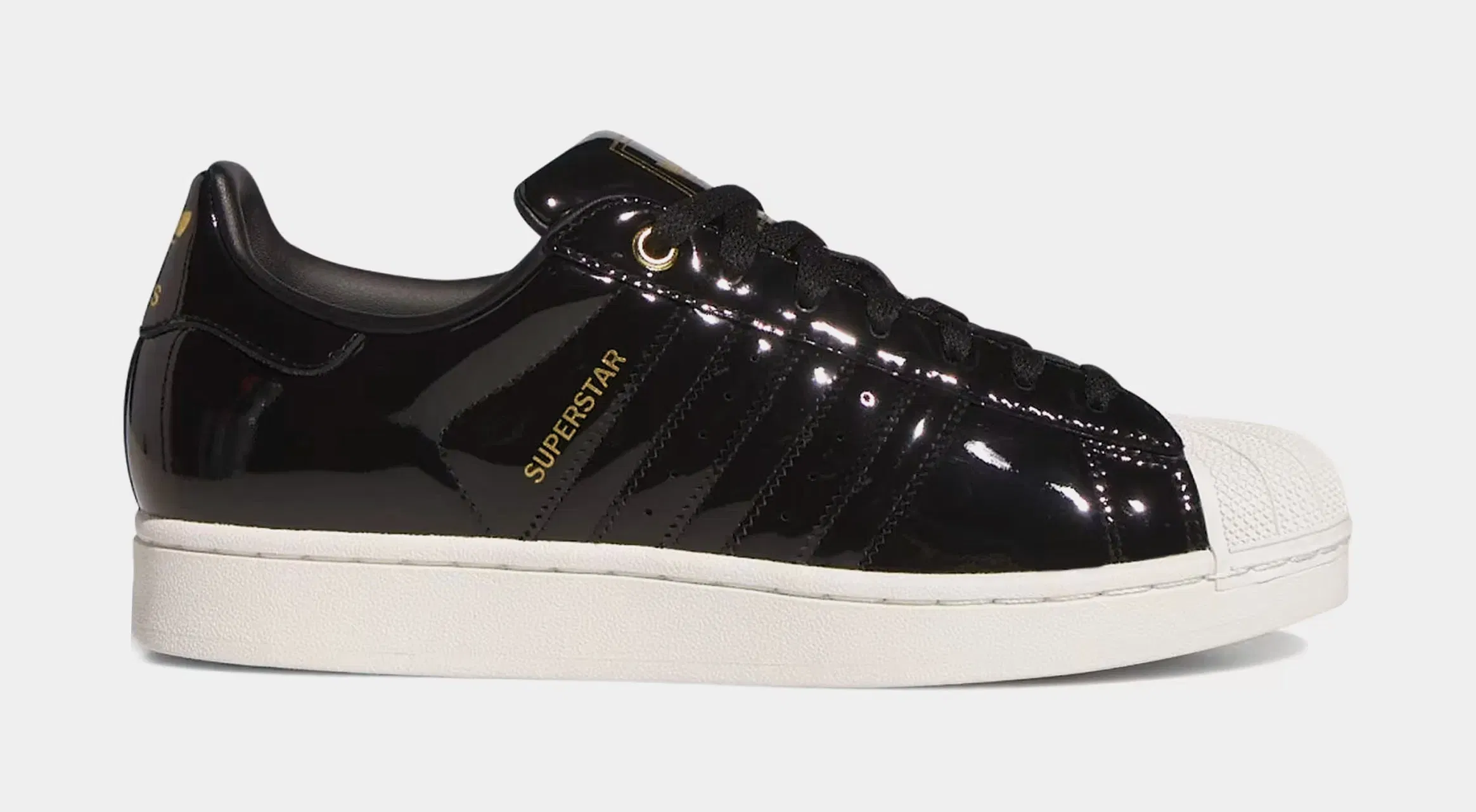 adidas Superstar II Patent Mens Lifestyle Shoes (Black/Core Black/Off White)