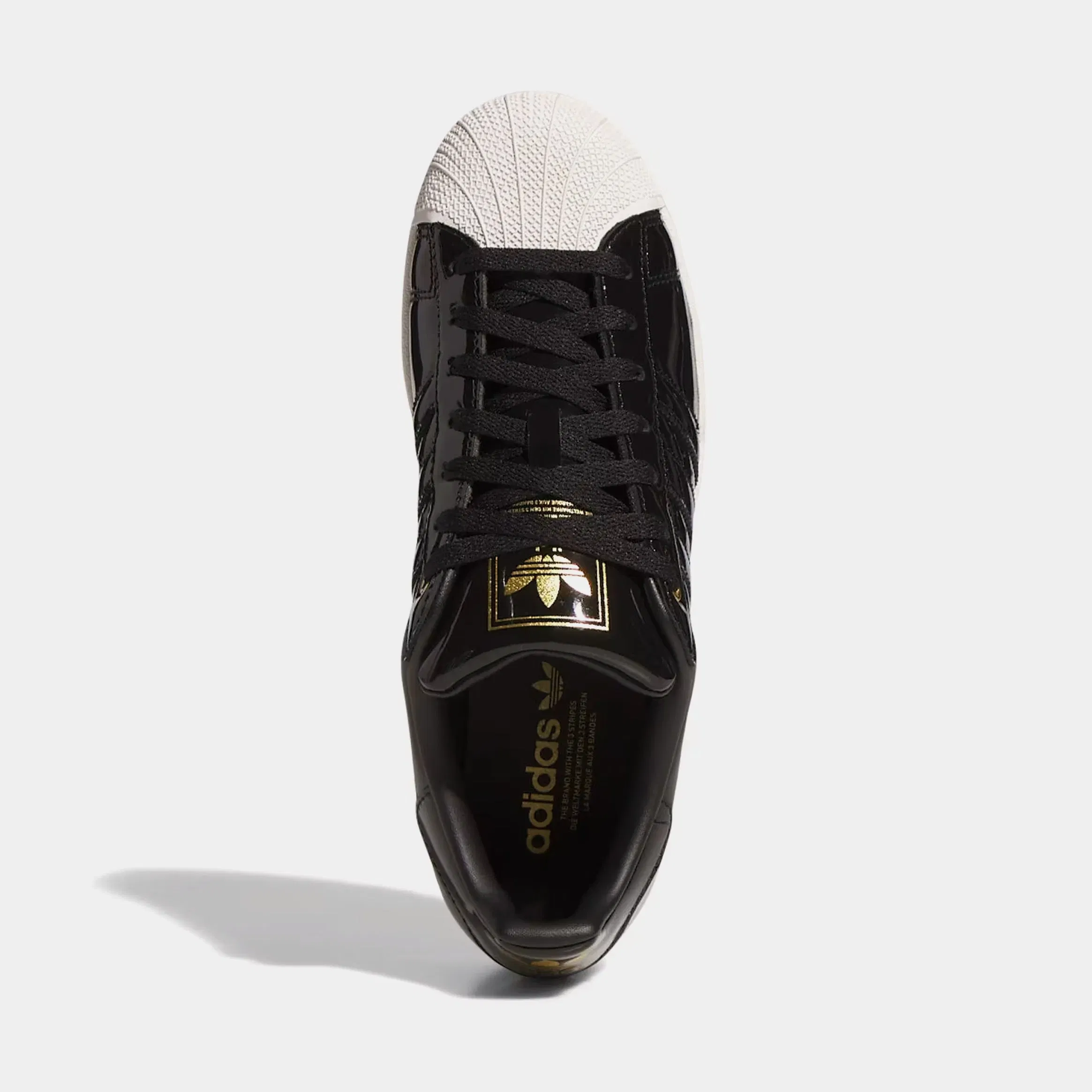 adidas Superstar II Patent Mens Lifestyle Shoes (Black/Core Black/Off White)