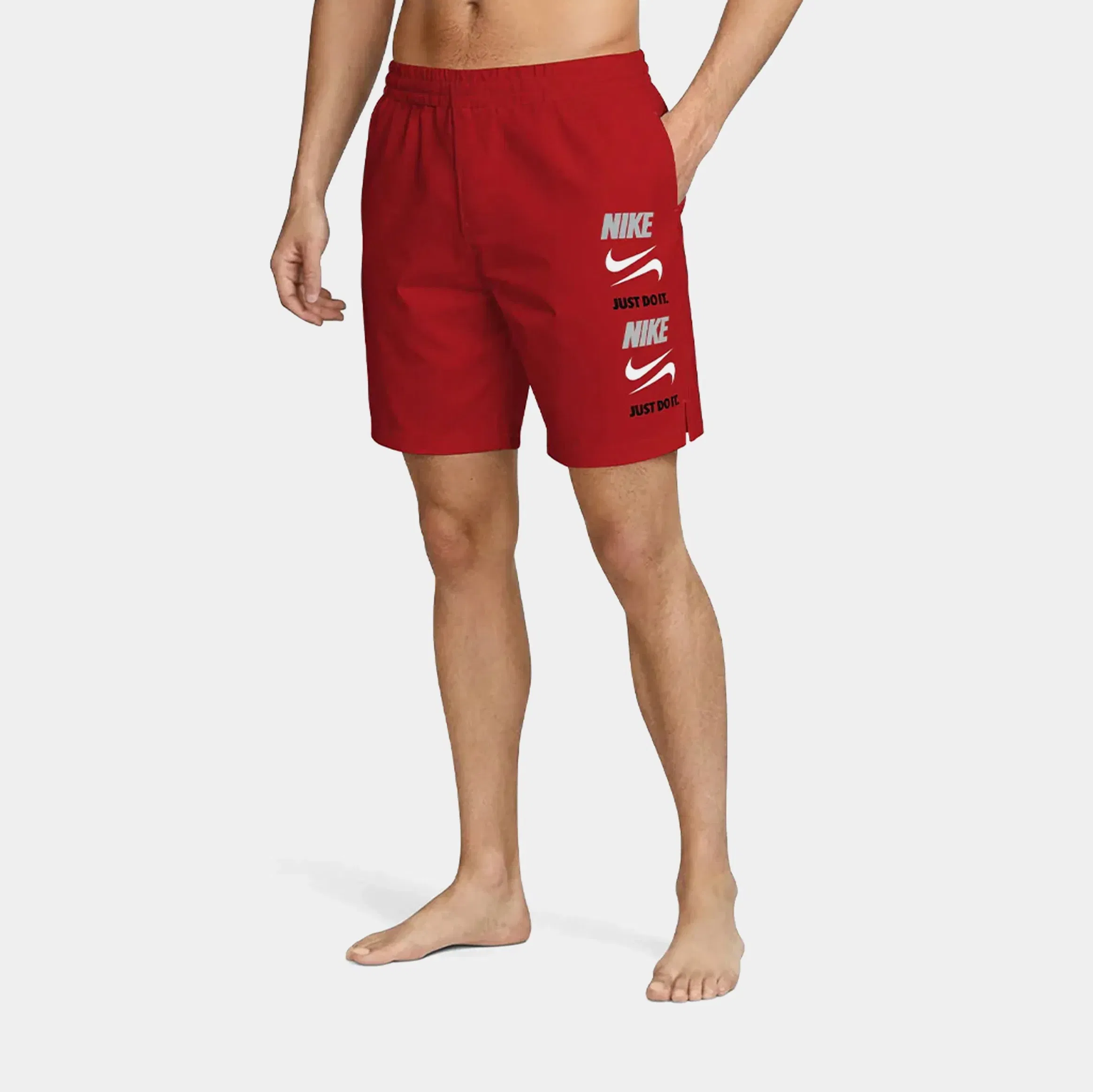 Nike Swim Breaker 7" Volley Mens Shorts (Red/Grey)