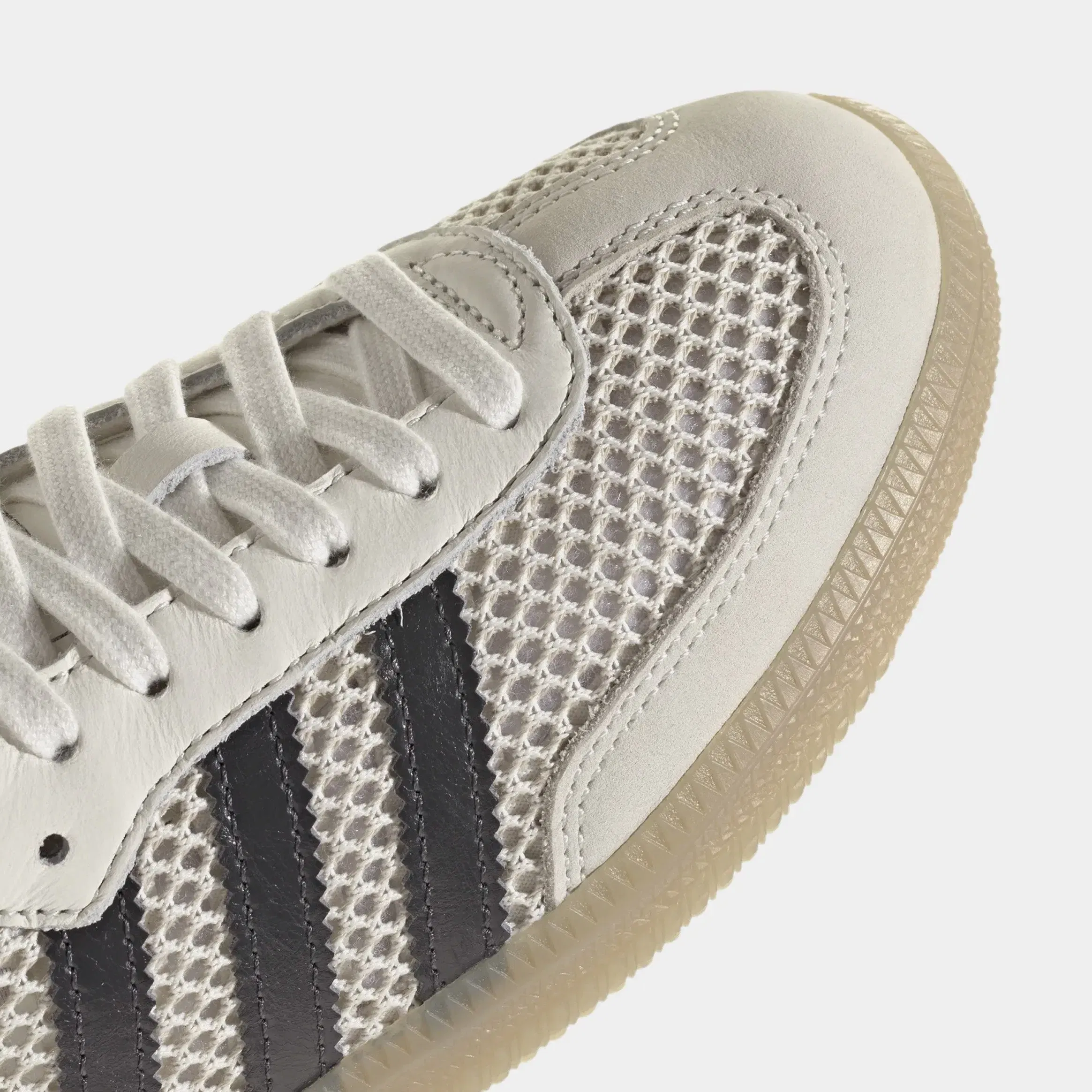 adidas Samba OG Open Mesh Womens Lifestyle Shoes (Off White/Carbon/Gold Metallic)