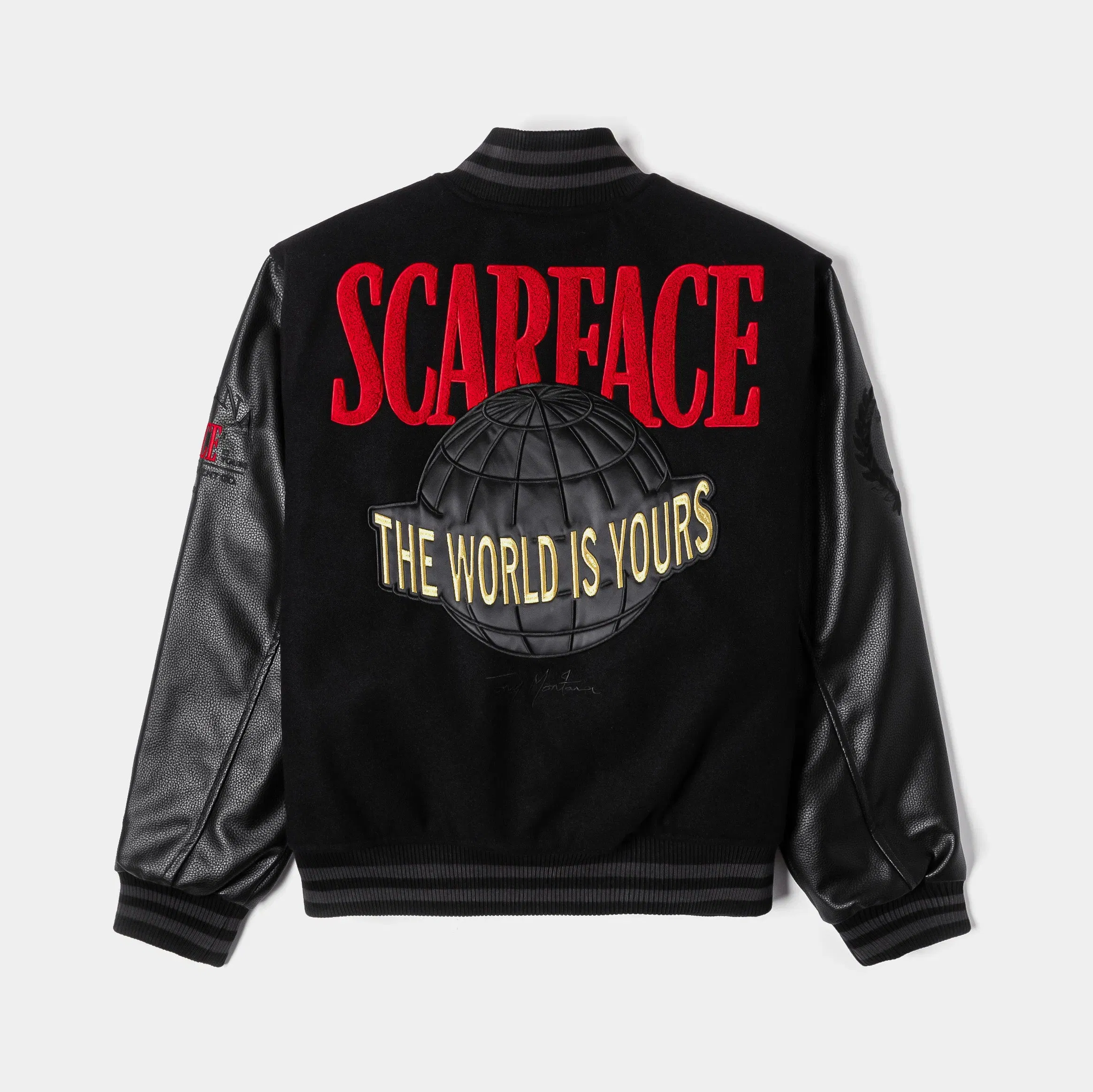SCARFACE X SP SP x Scarface TWIY Varsity Jacket (Black/Red)