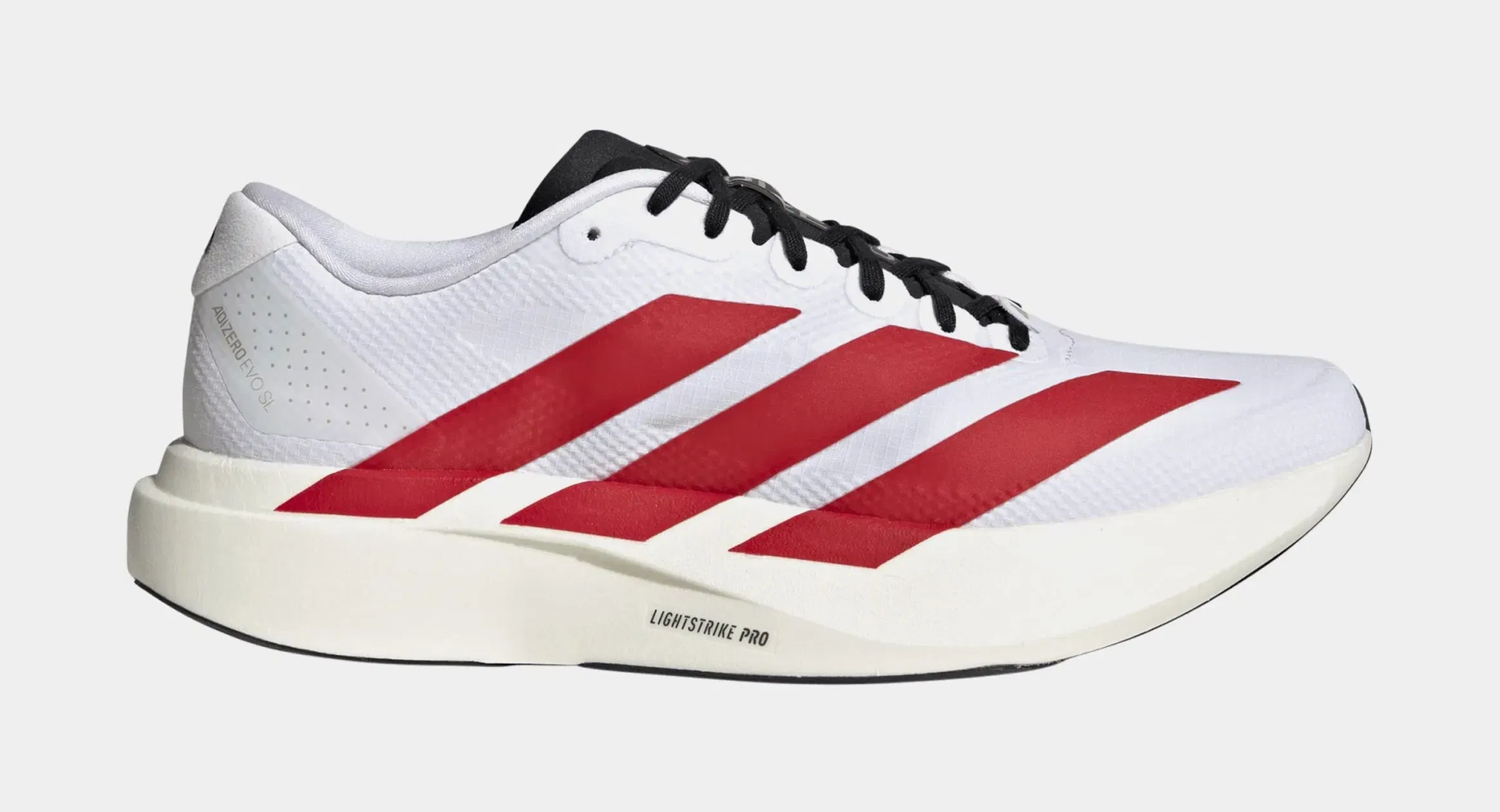 adidas Adizero Evo SL Mens Running Shoes (Cloud White/Team Collegiate Red/Core Black)
