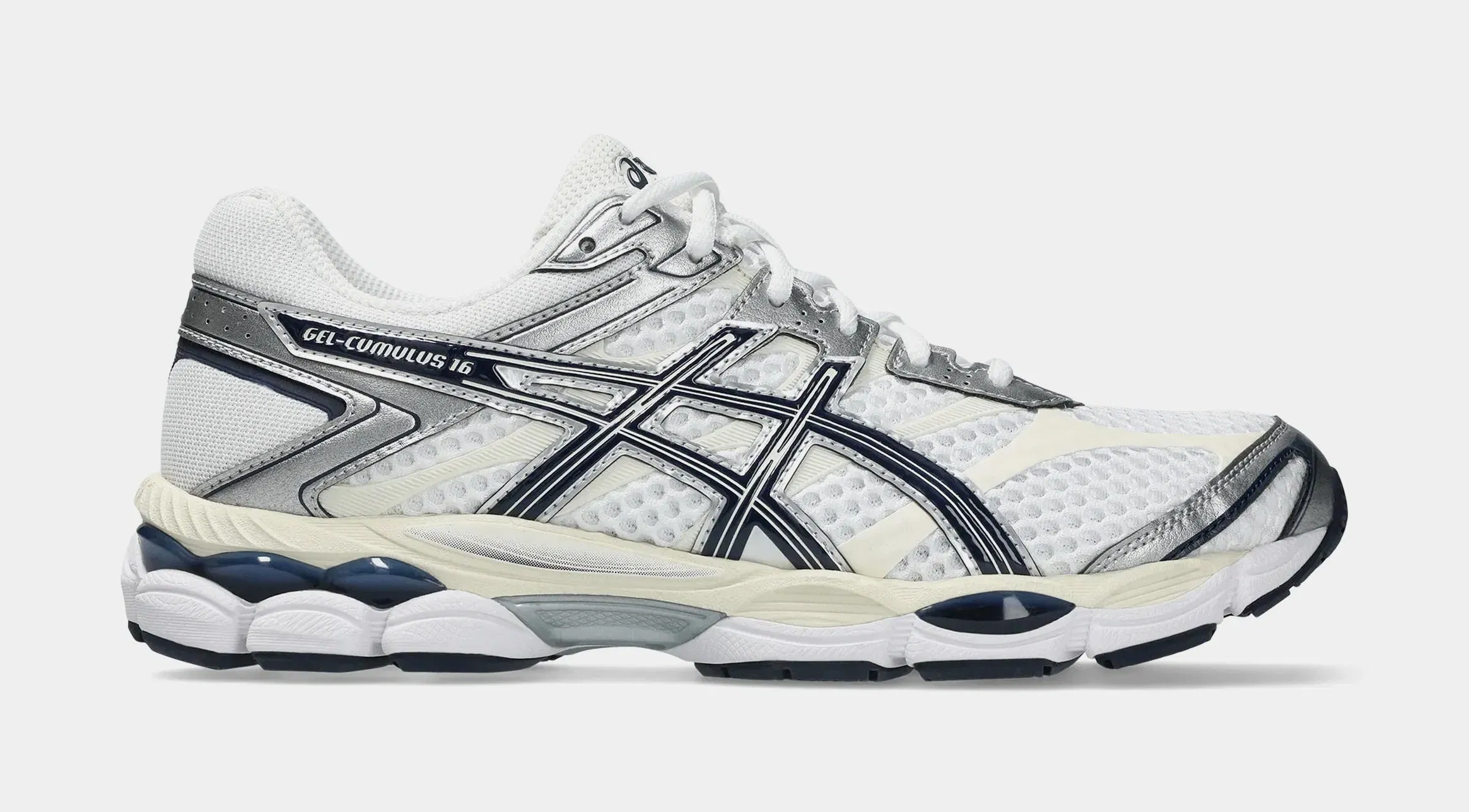 ASICS Gel Cumulus 16 Mens Running Shoes (White/Midnight)
