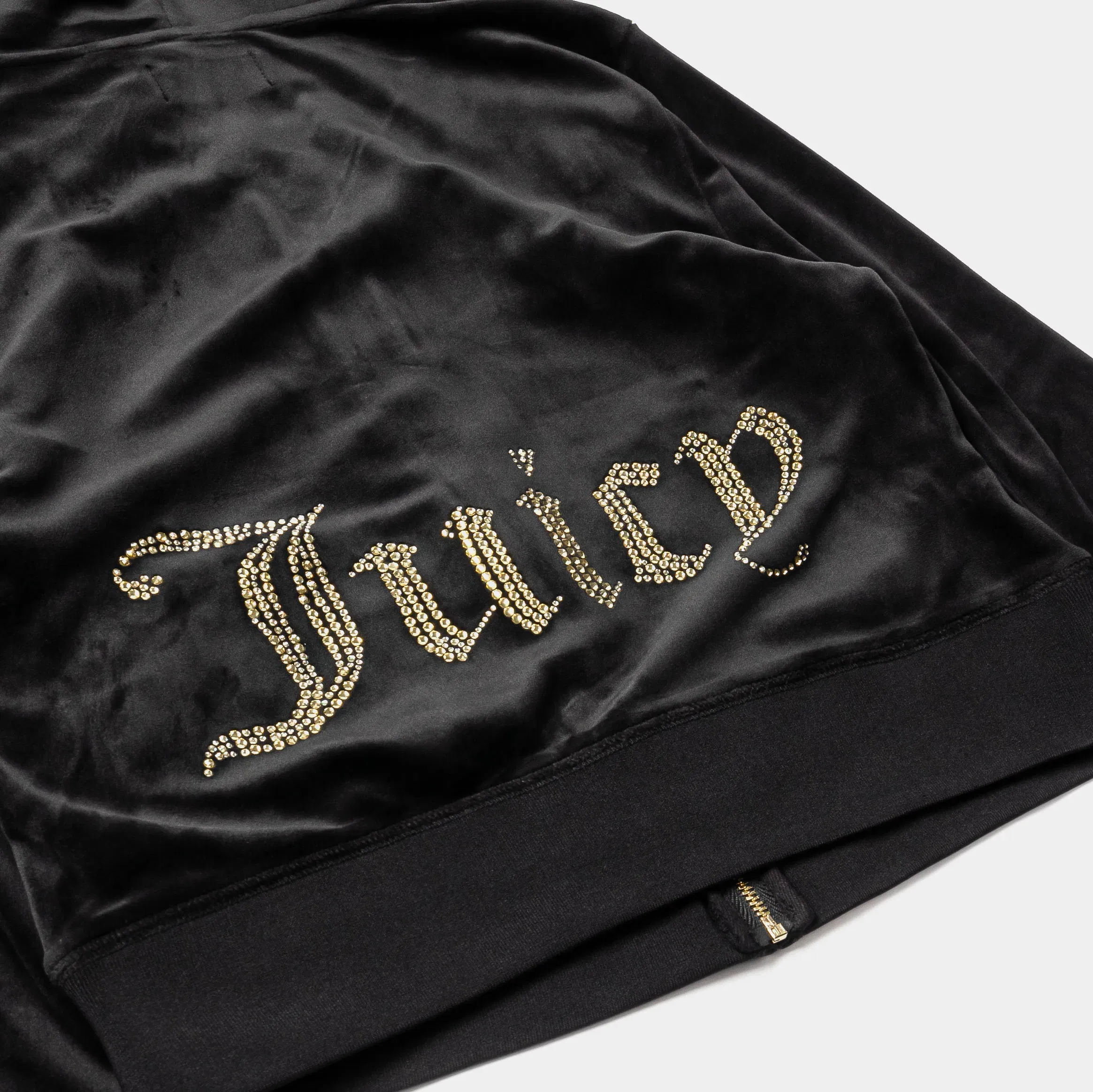 Juicy Couture OG Big Bling Velour Womens Jacket (Black/Gold)