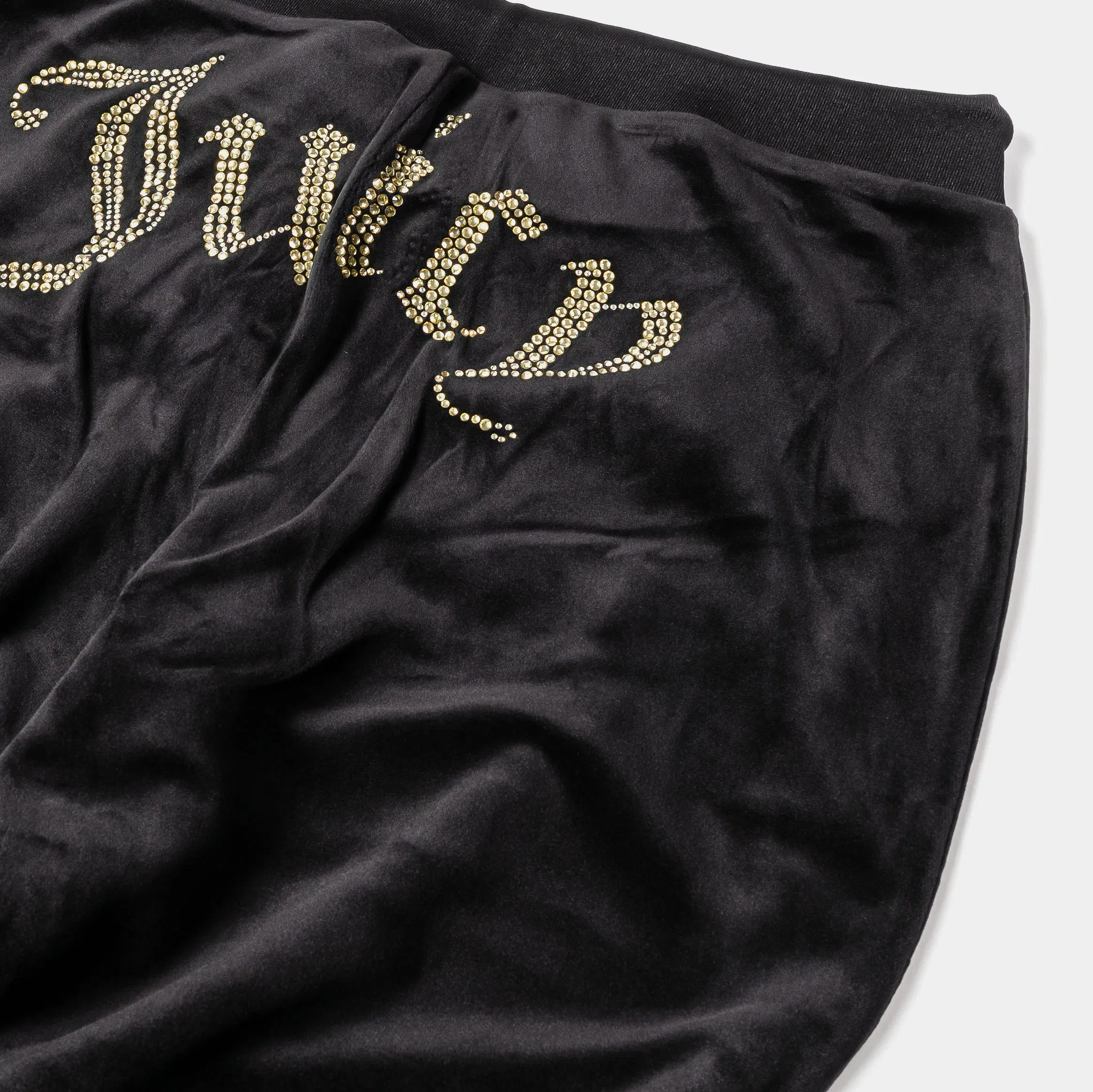 Juicy Couture OG Big Bling Velour Track Womens Pants (Black/Gold)