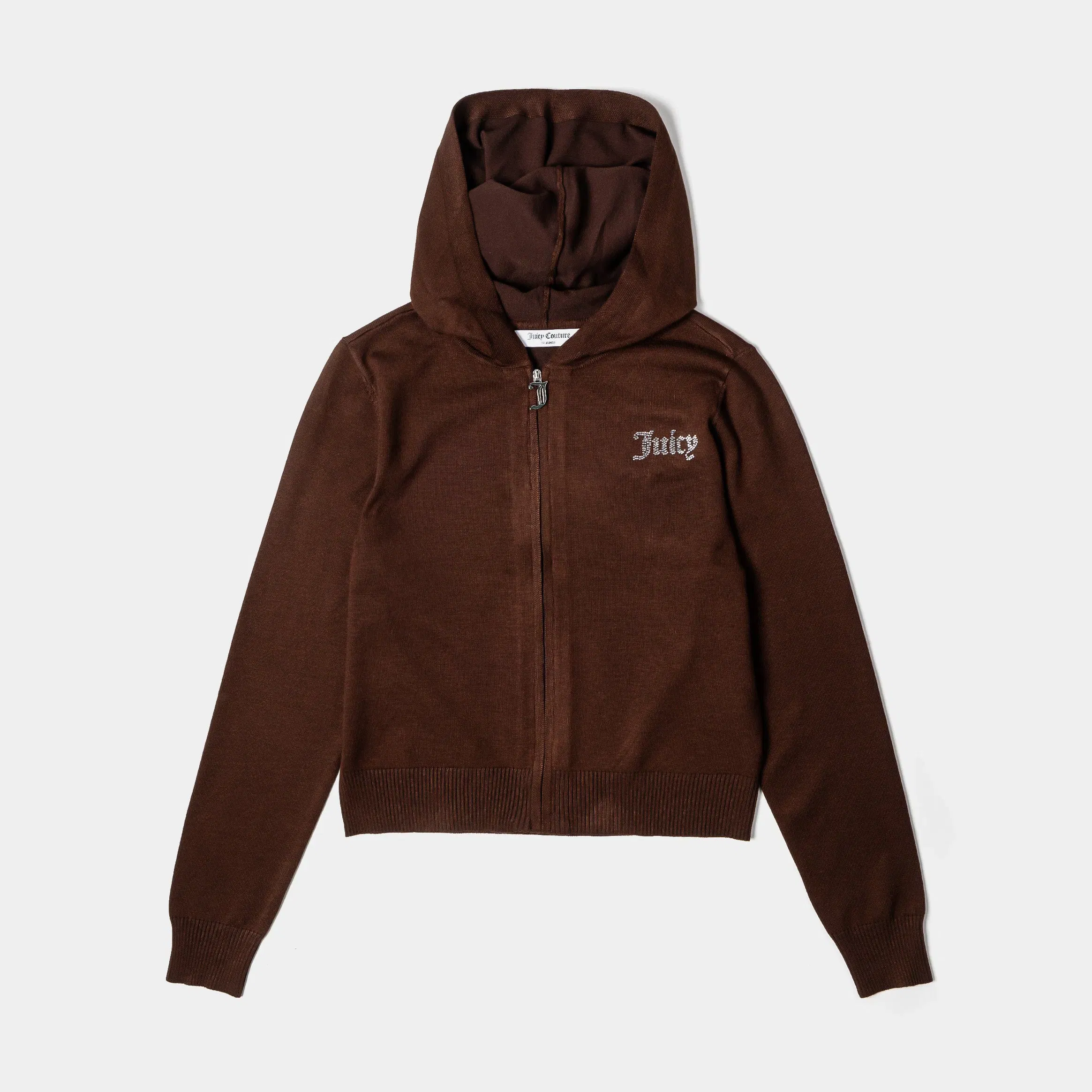 Juicy Couture Fine Knit Bling Womens Jacket (Brown)