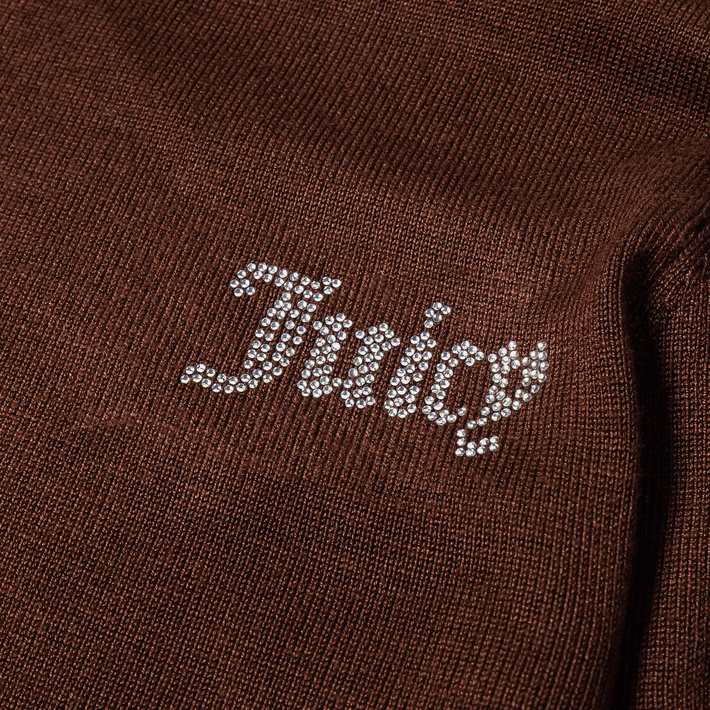 Juicy Couture Fine Knit Bling Womens Jacket (Brown)