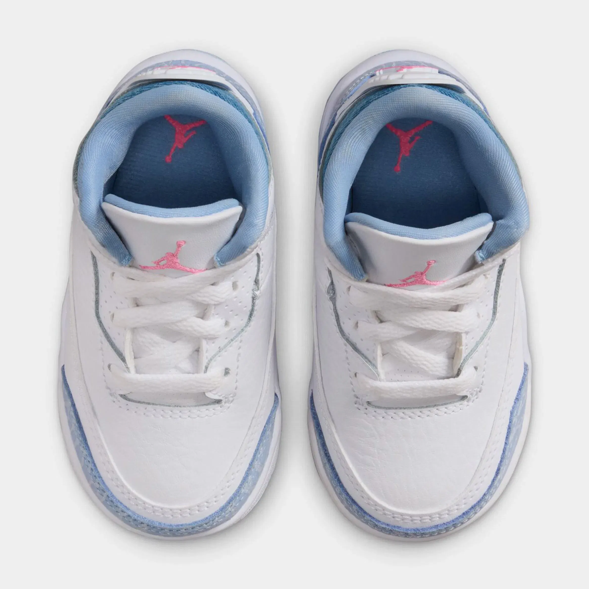 Air Jordan 3 Retro Cobalt Bliss Infant Toddler Lifestyle Shoes (White/Cobalt Bliss/Football Grey/Pink Glow)