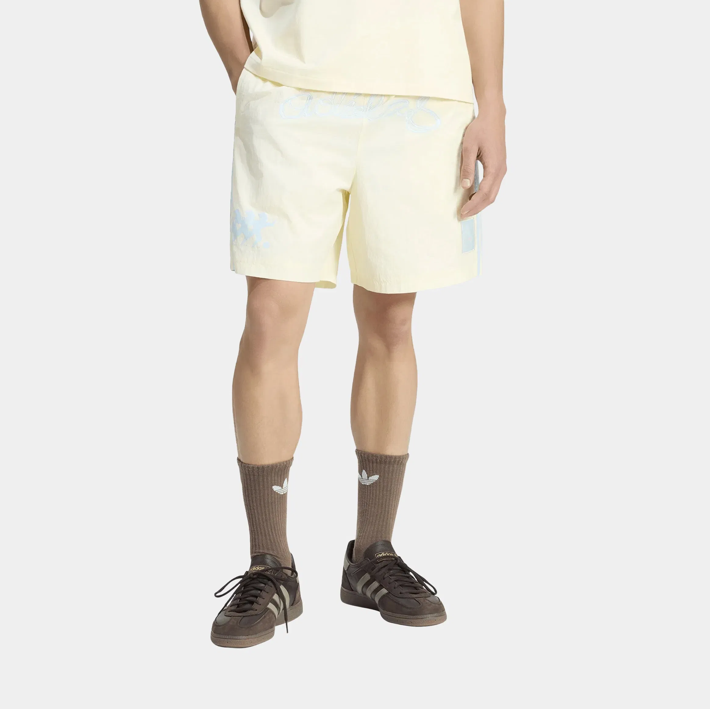 adidas Originals One World Graphic Woven Mens Shorts (Cream White)