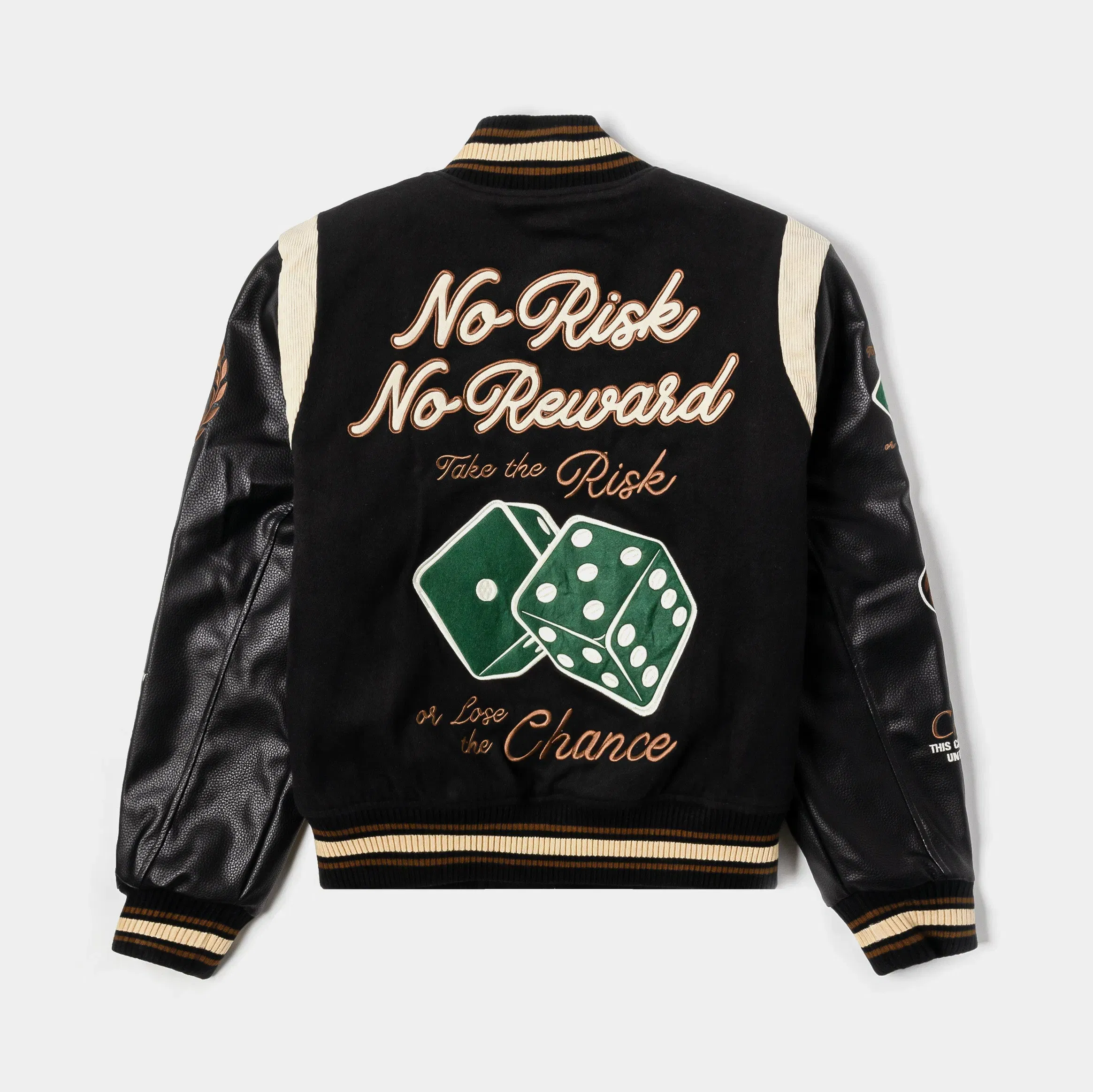 MONOPOLY X SP SP x Monopoly No Risk Varsity Mens Jacket (Black/Brown)