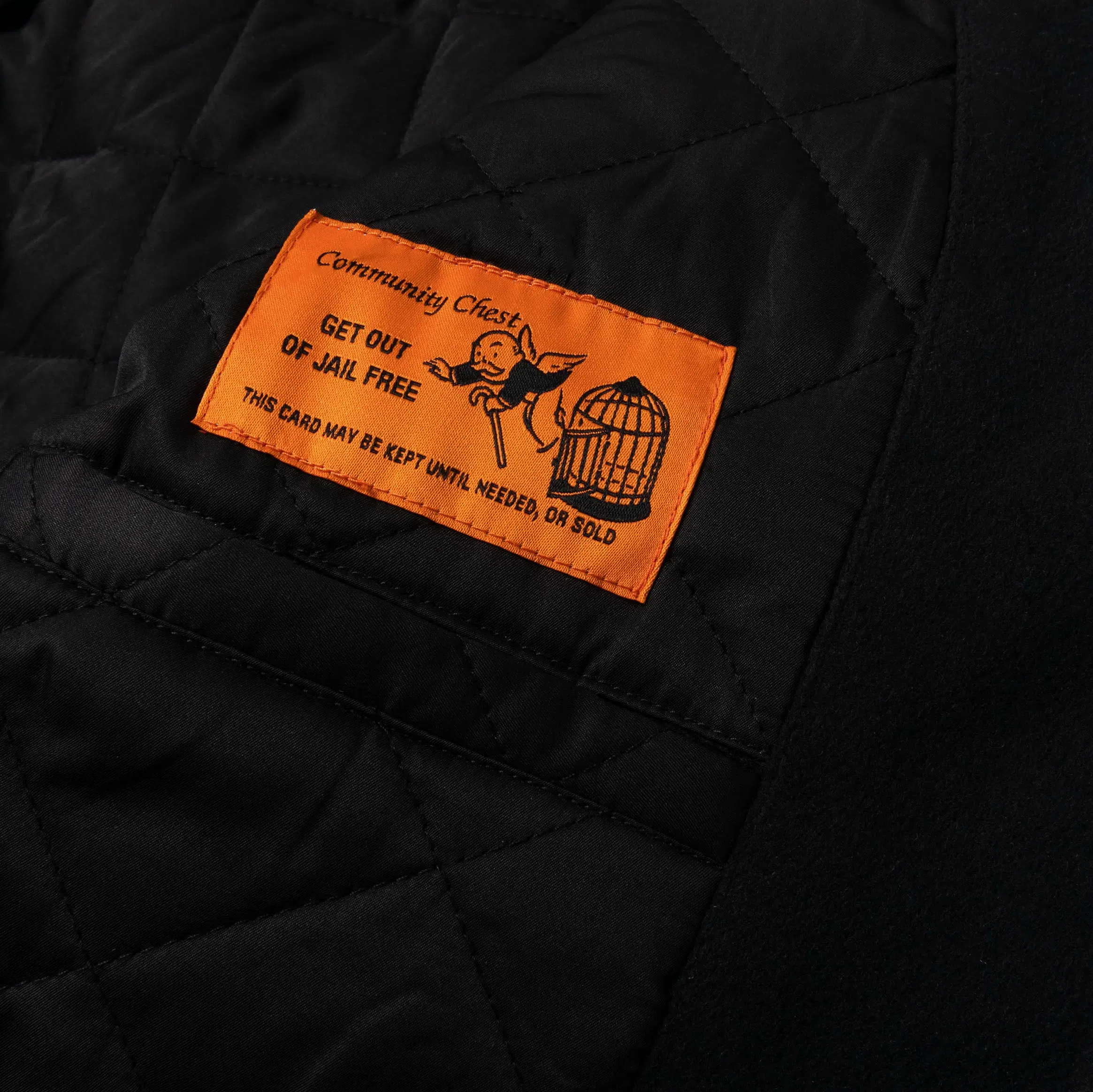 MONOPOLY X SP SP x Monopoly No Risk Varsity Mens Jacket (Black/Brown)