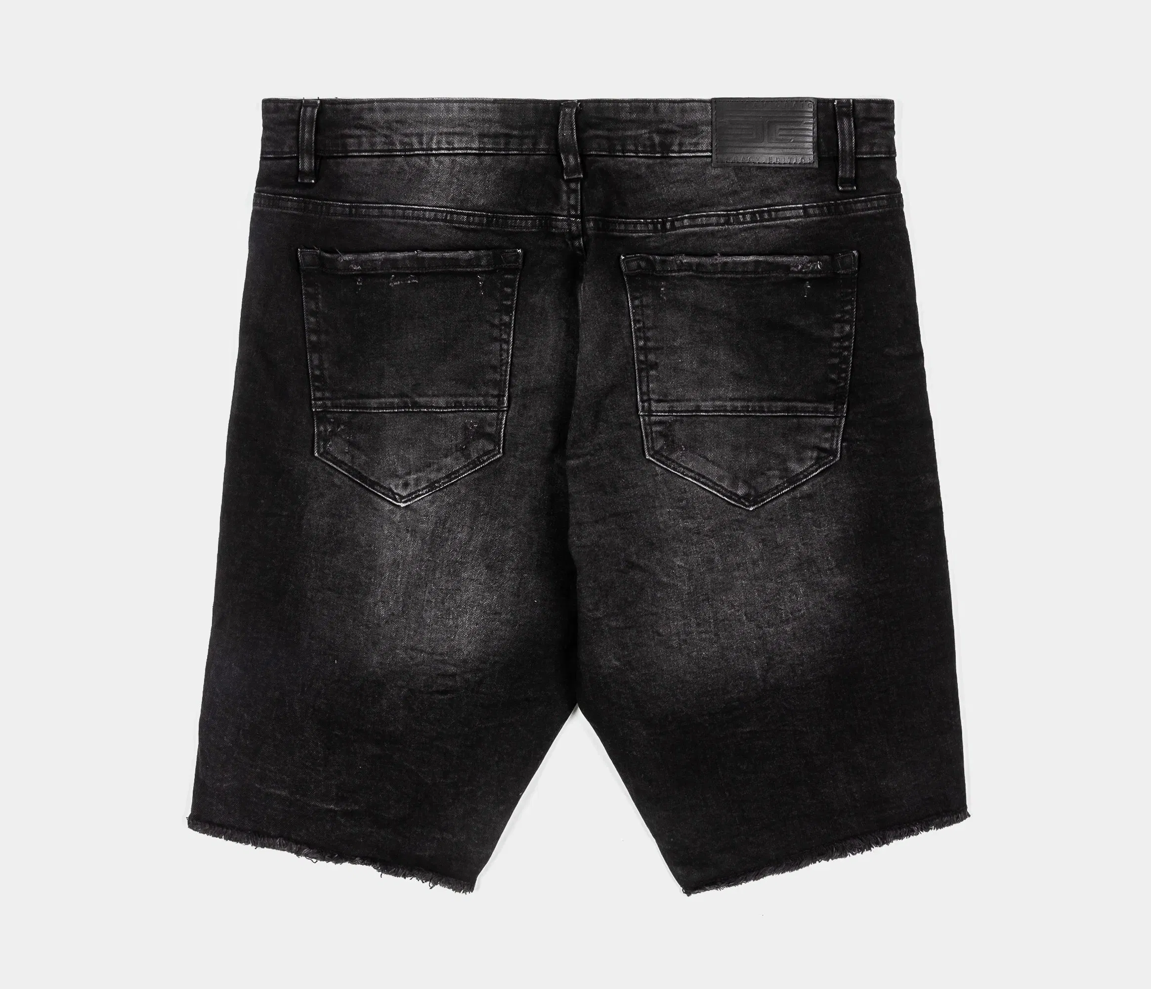 JORDAN CRAIG Distressed Denim Mens Shorts (Black)