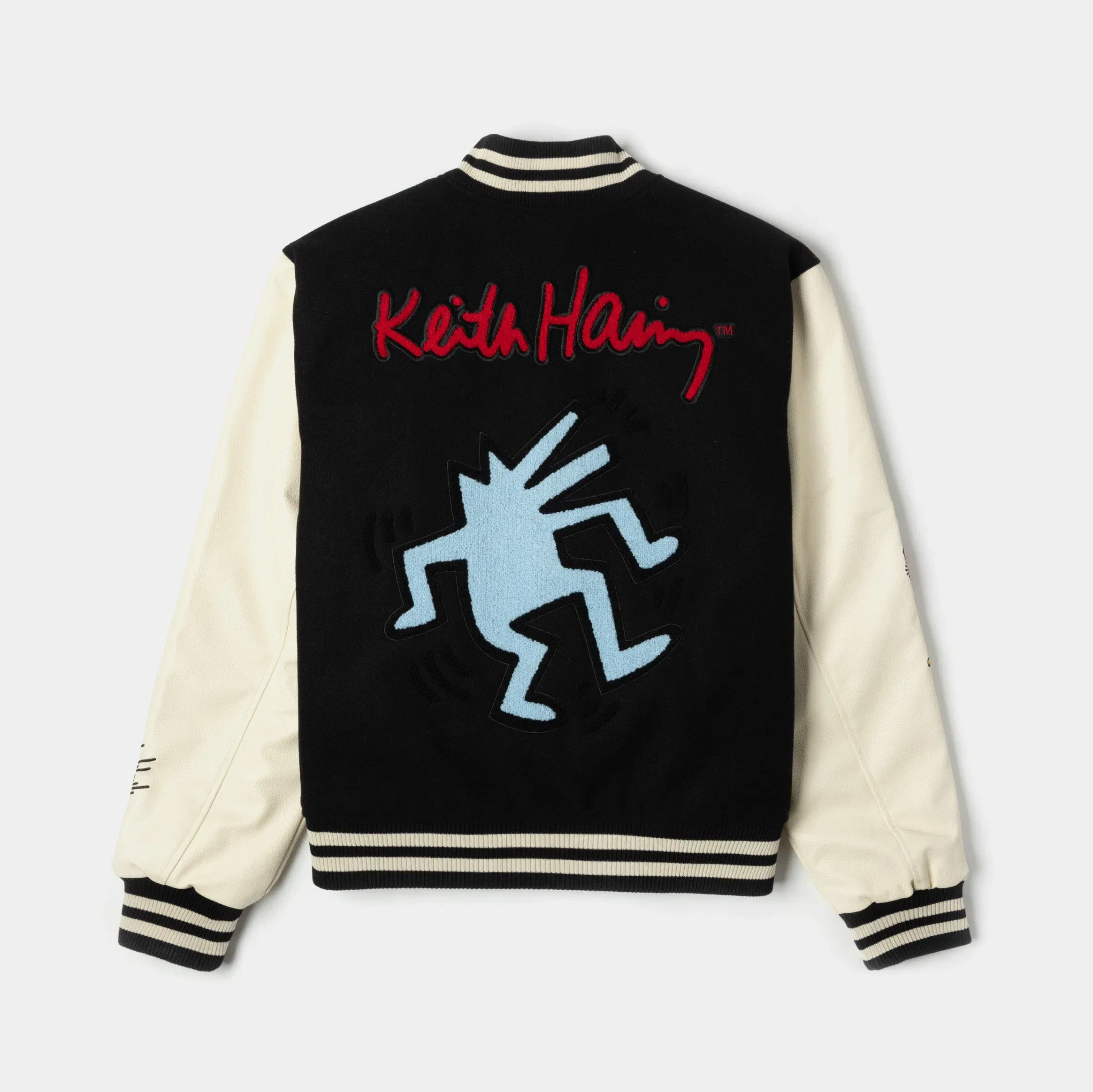 KEITH HARING X SP SP x Keith Haring Varsity Mens Jacket (Black/Cream)