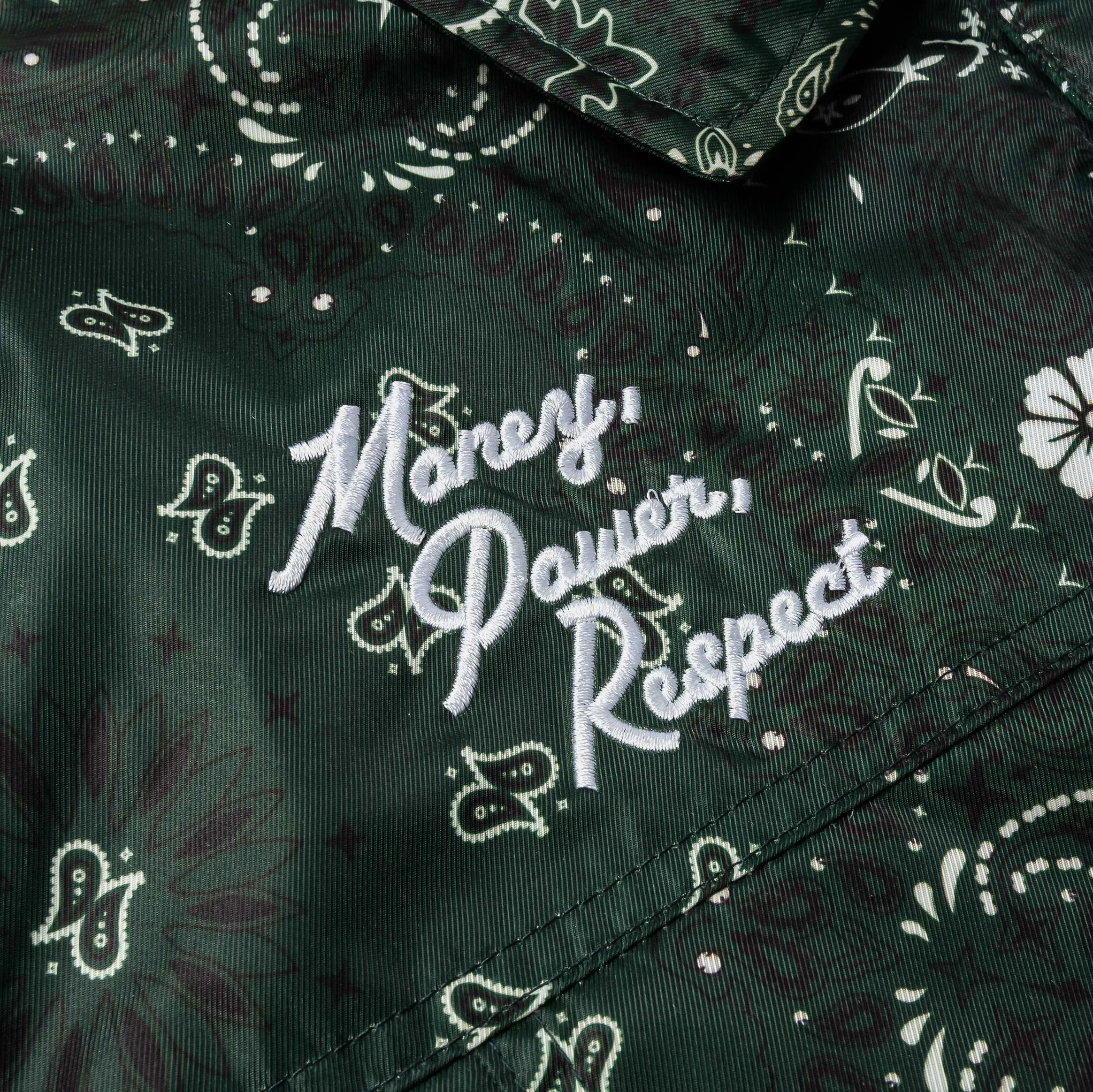 SCARFACE X SP SP x Scarface Satin Paisley Mens Jacket (Green/White)