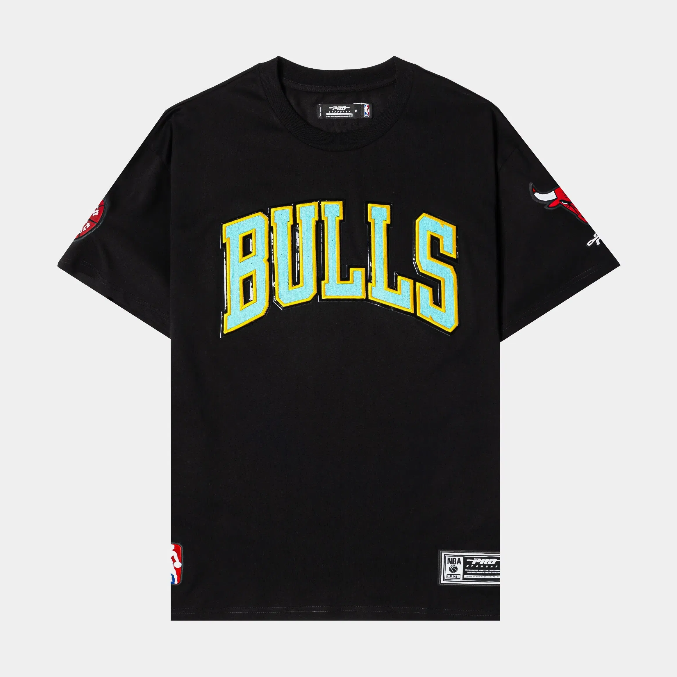 PRO STANDARD Chicago Bulls Drop Shoulder Mens Short Sleeve Shirt (Black/Blue)