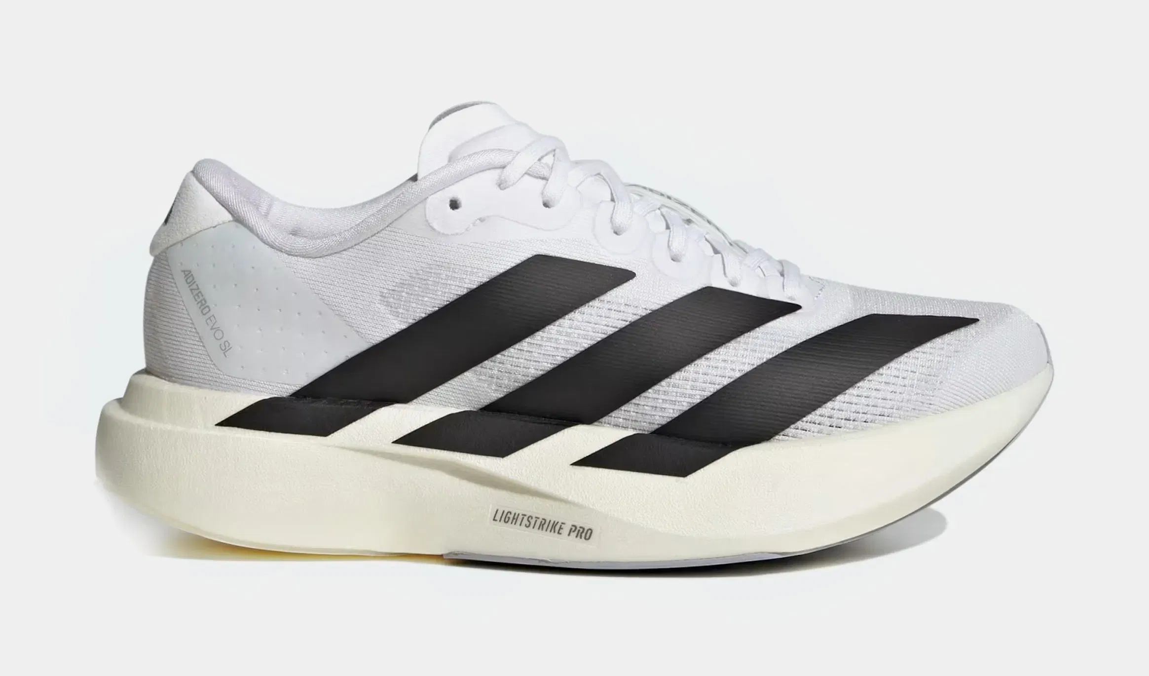 adidas Adizero Evo SL Grade School Running Shoes (Cloud White/Cloud Black/Cloud White)