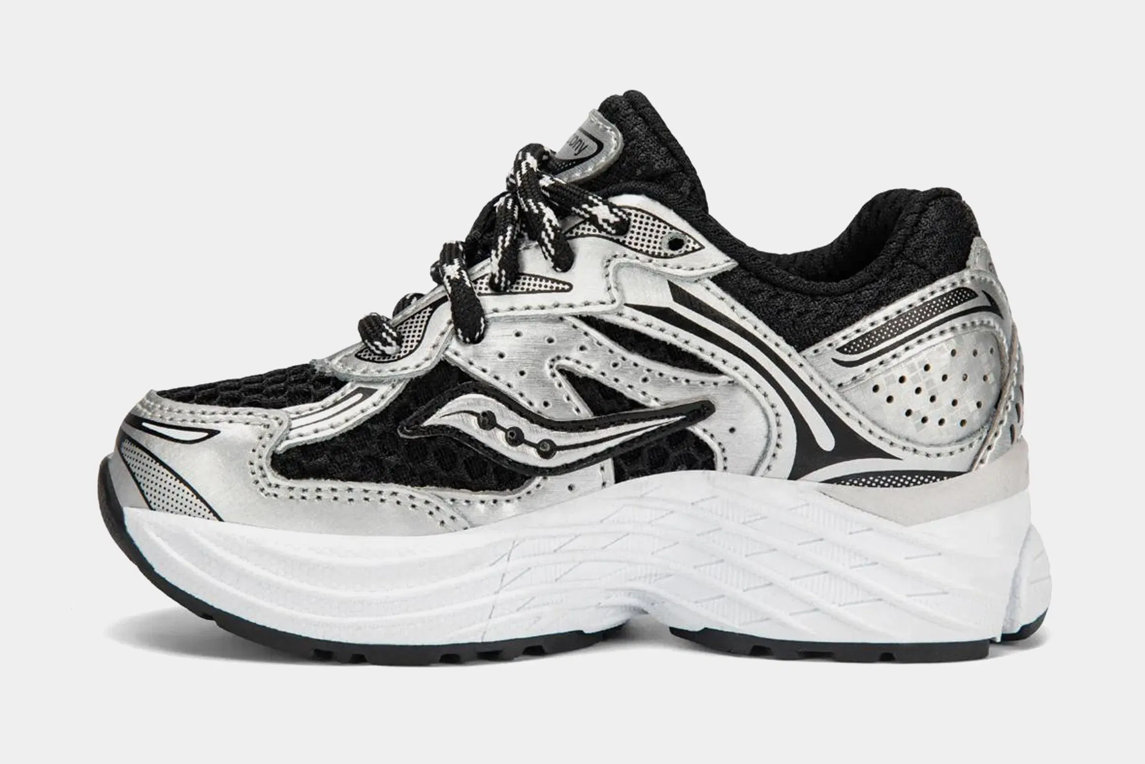 Saucony Kids Omni 9 Infant Toddler Running Shoes (Black/Silver)