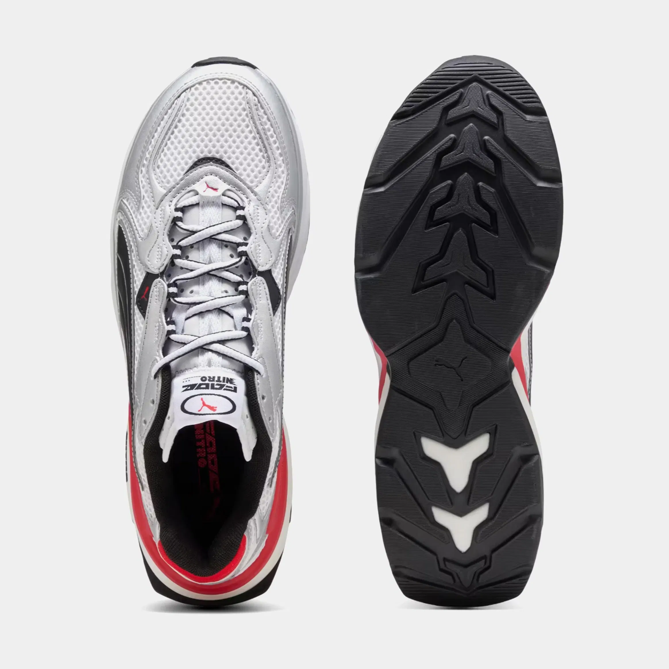 Puma Fade Nitro Mens Running Shoes (Puma Silver/Puma White/For All Time Red)