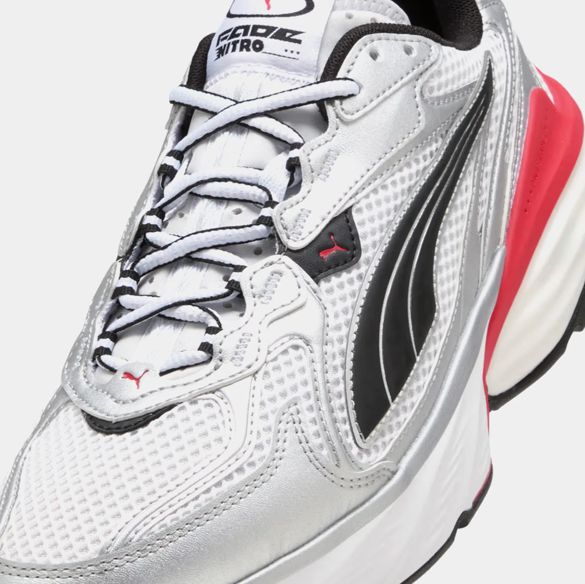 Puma Fade Nitro Mens Running Shoes (Puma Silver/Puma White/For All Time Red)