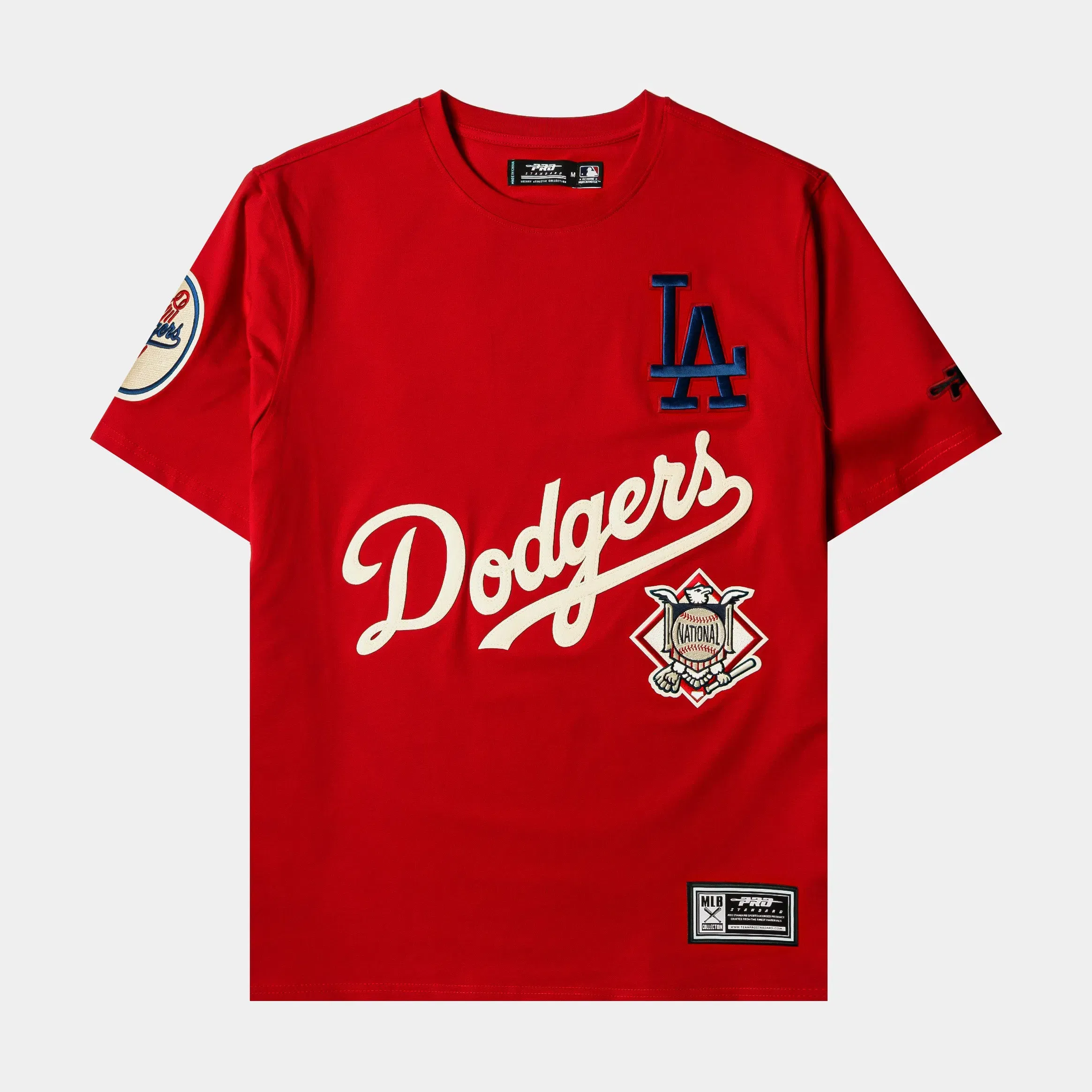 PRO STANDARD Shoe Palace Exclusive Dodgers Originals Mens Short Sleeve Shirt (Red/White)