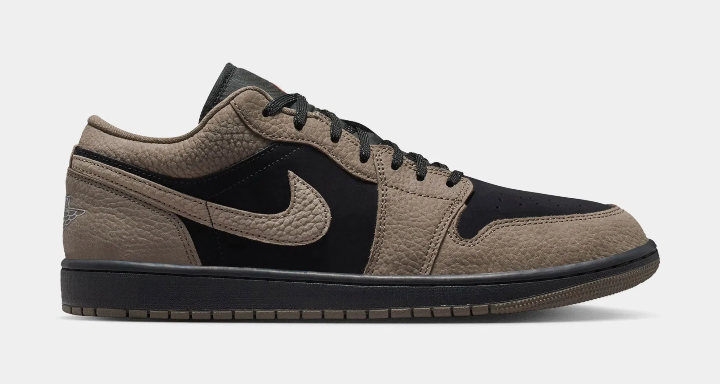 Air Jordan 1 Low SE Mens Lifestyle Shoes (Black/Light Wild Mango/Olive Grey)